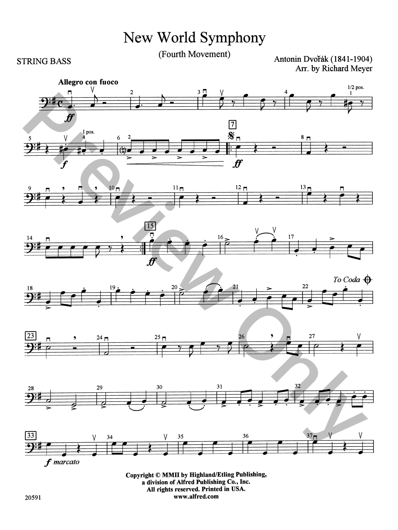 New World Symphony - Fourth Mvt Orchestra Sheet Music | J.W. Pepper