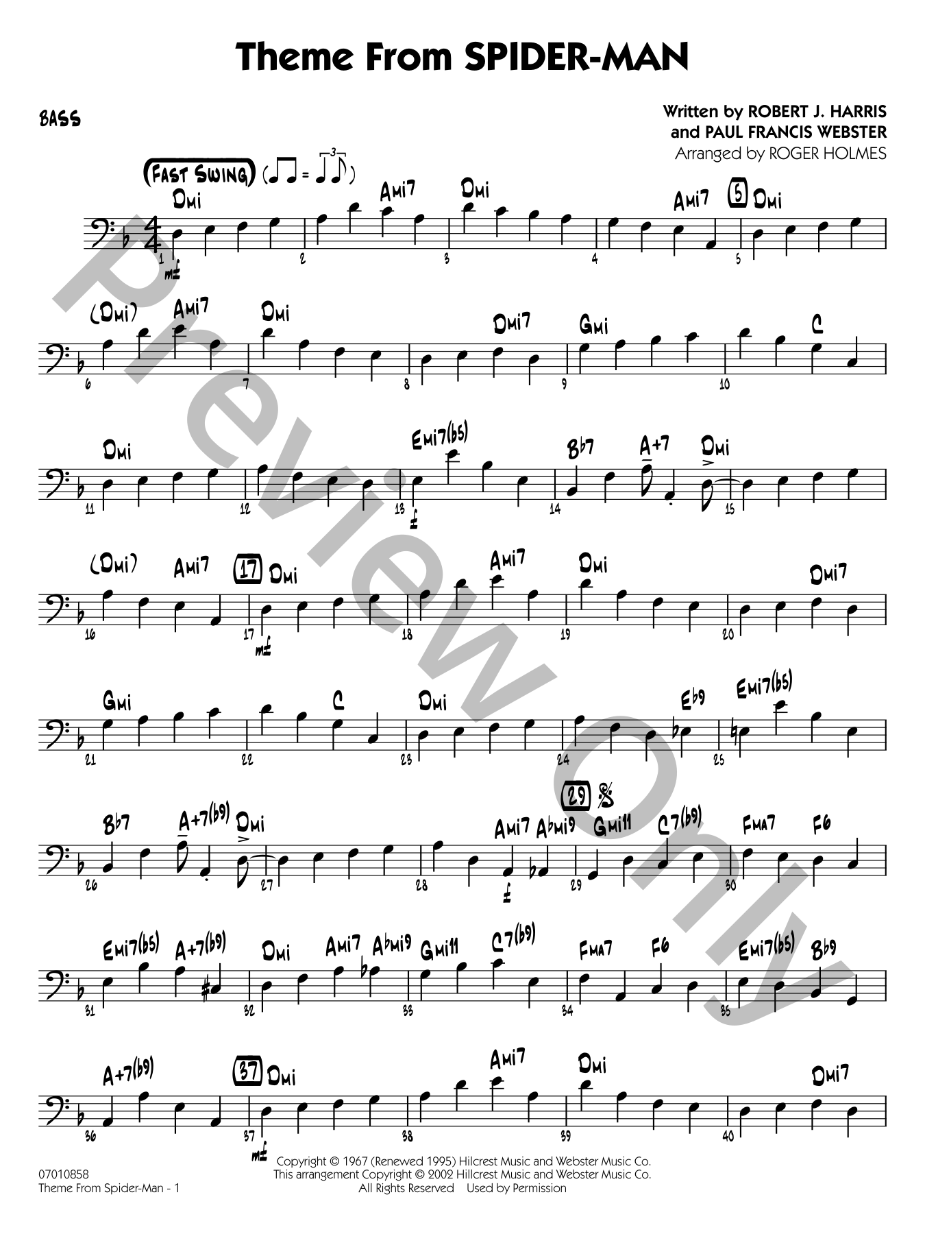 Spiderman, Theme From Jazz Sheet Music | J.W. Pepper