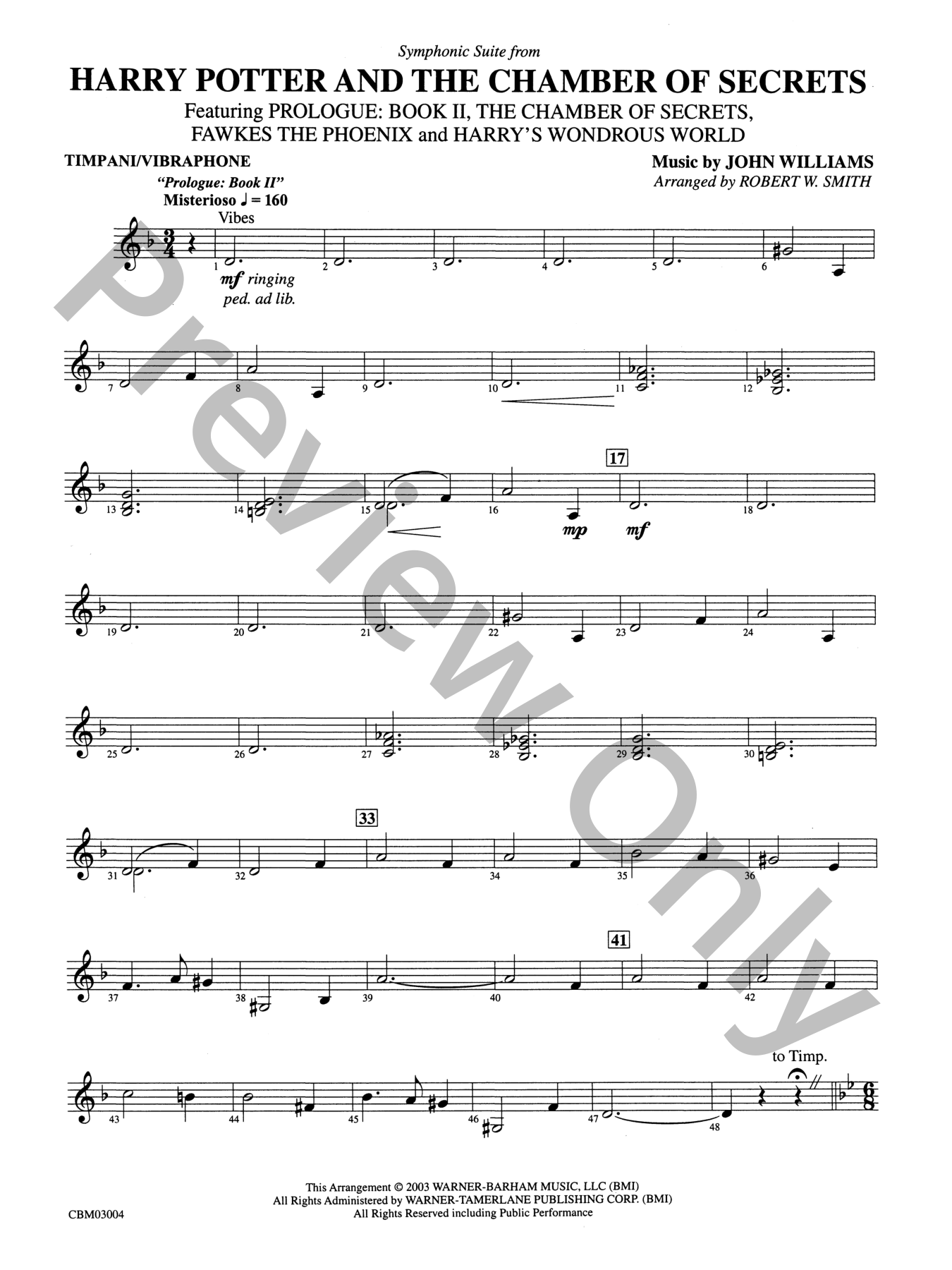 Harry Potter and the Chamber of Secrets Concert Band Sheet Music