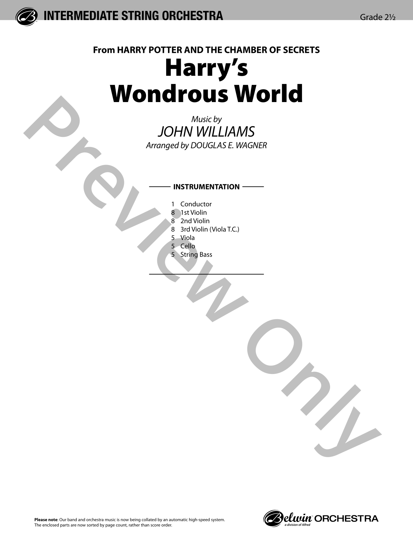 Harry's Wondrous World Orchestra Sheet Music | J.W. Pepper