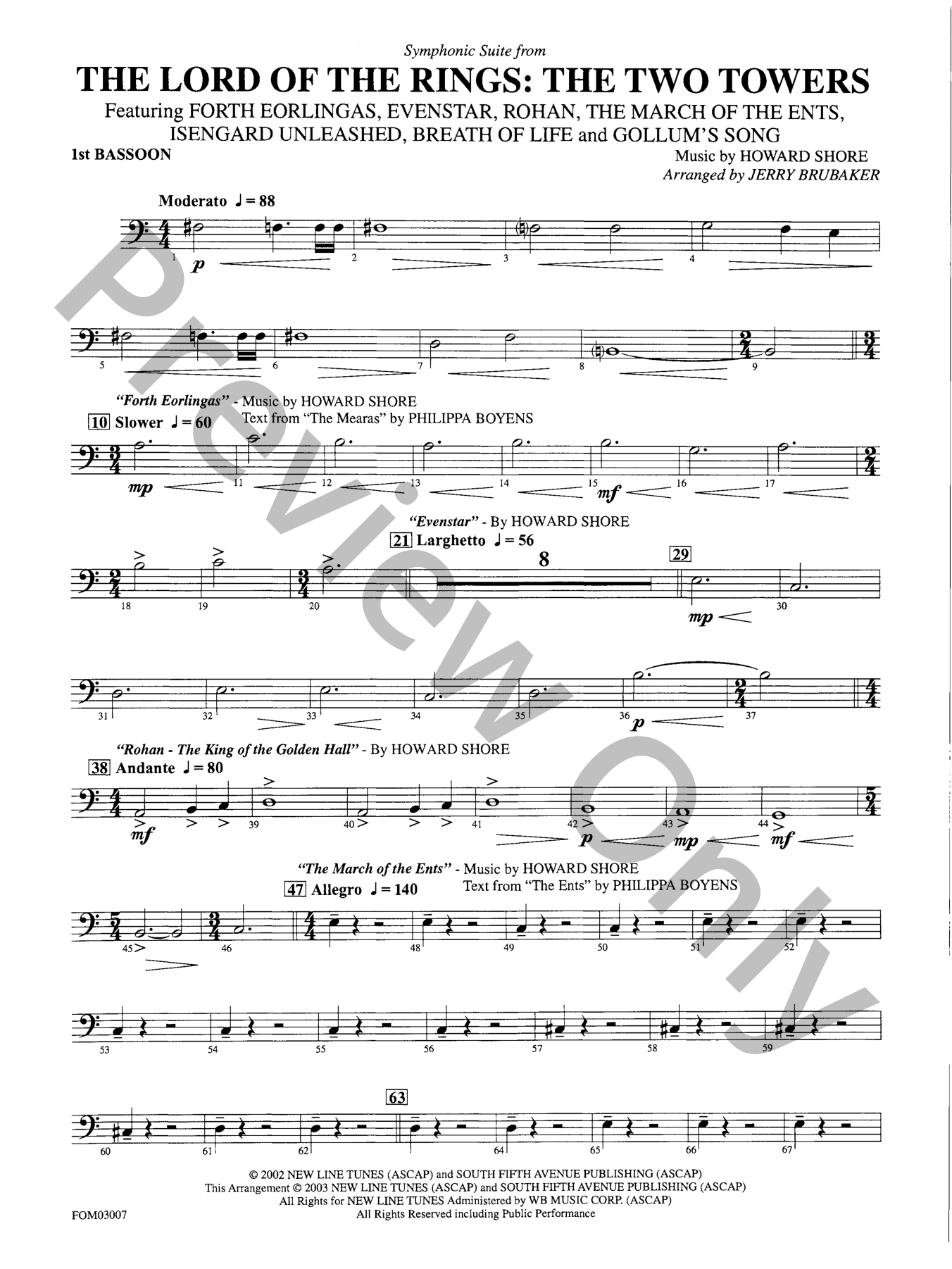 Lord of the Rings Orchestra Sheet Music | J.W. Pepper