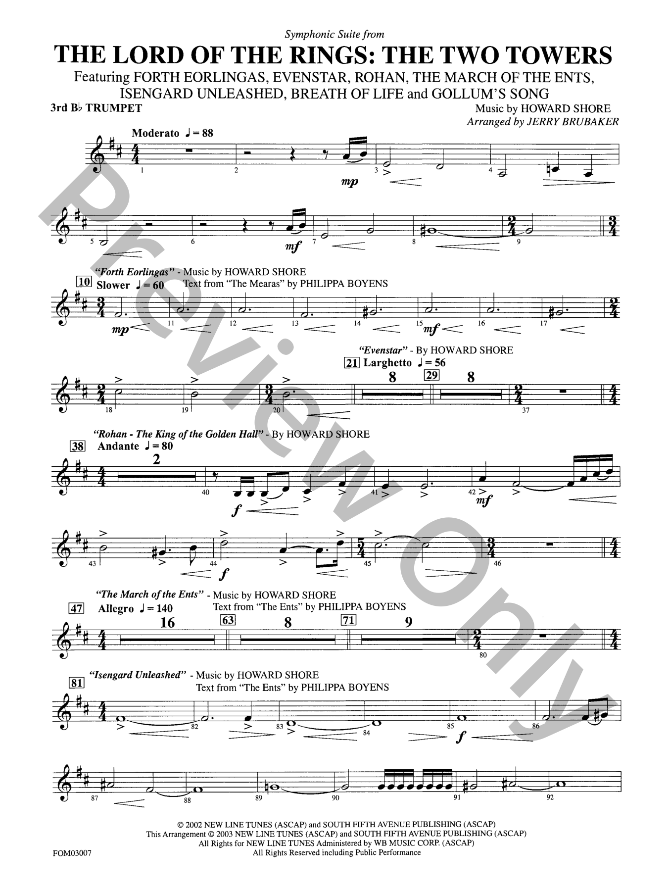 Lord of the Rings Orchestra Sheet Music | J.W. Pepper