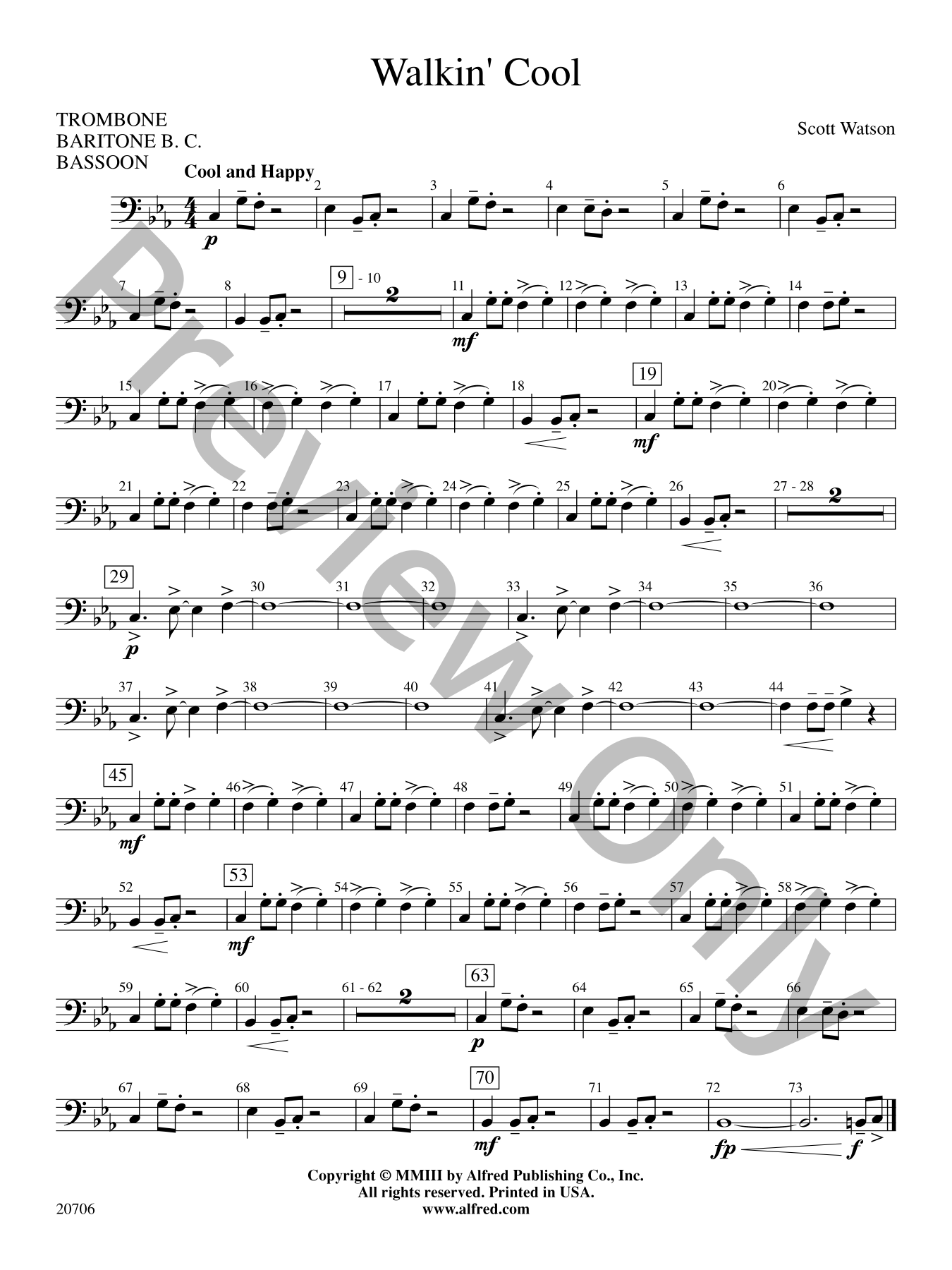 Walkin' Cool Concert Band Sheet Music | J.W. Pepper