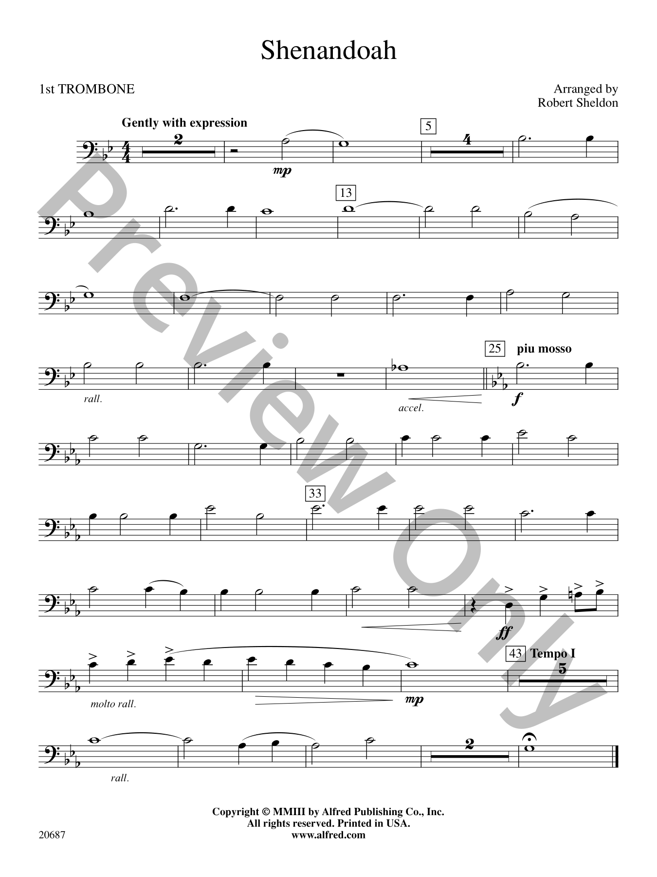Shenandoah Concert Band Sheet Music | J.W. Pepper