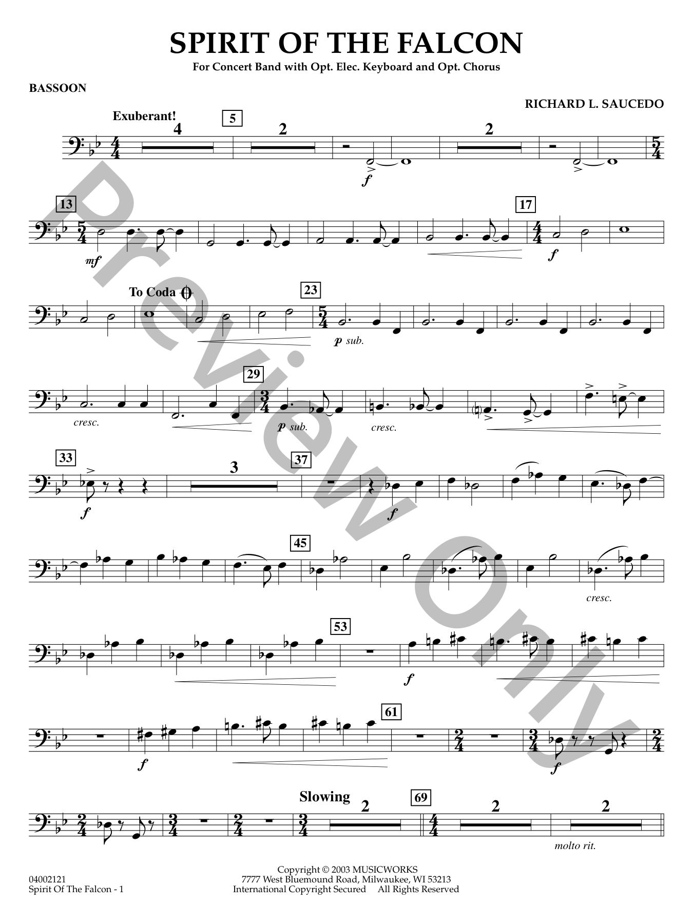 Spirit of the Falcon Concert Band Sheet Music | J.W. Pepper