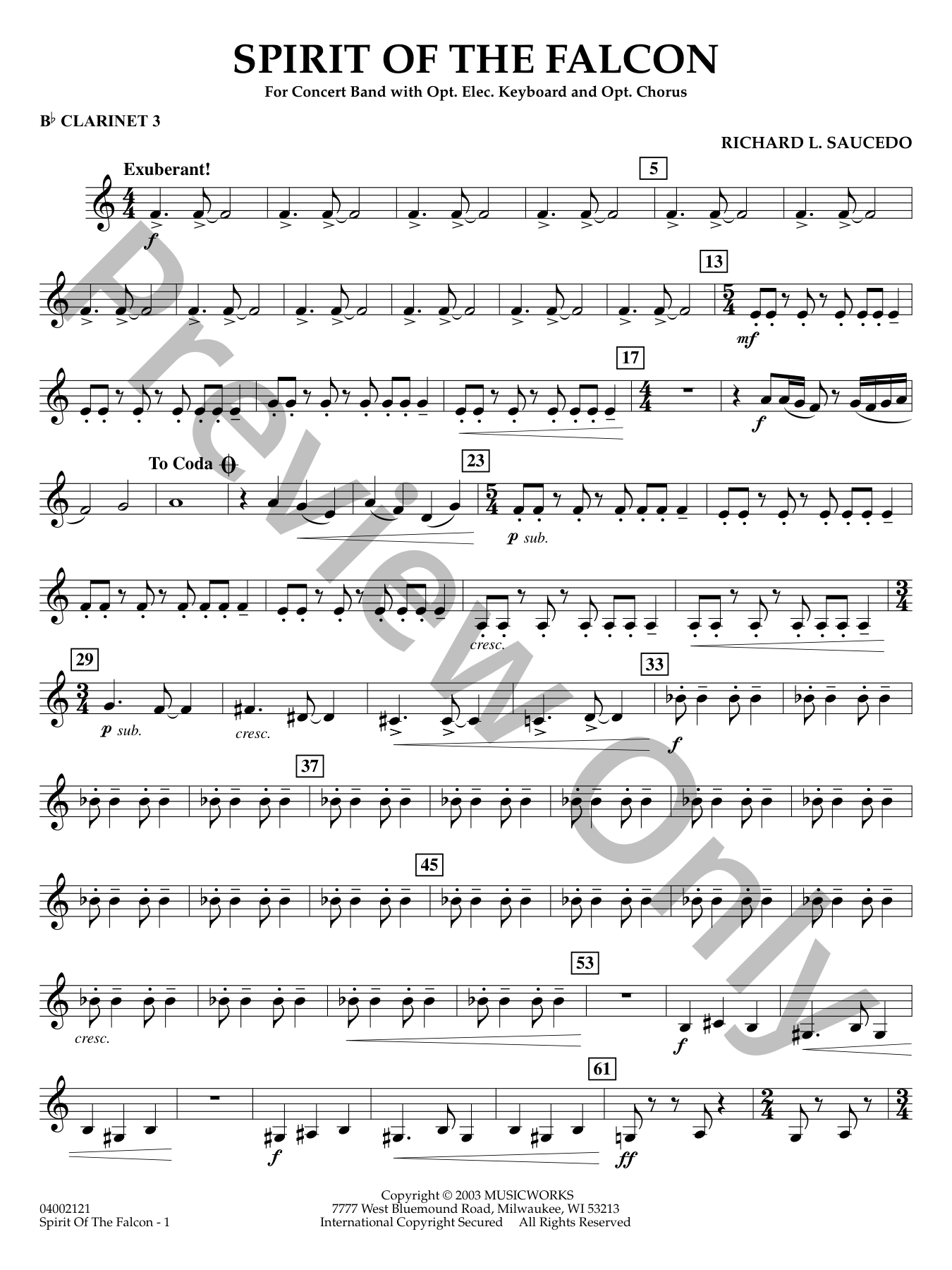 Spirit of the Falcon Concert Band Sheet Music | J.W. Pepper