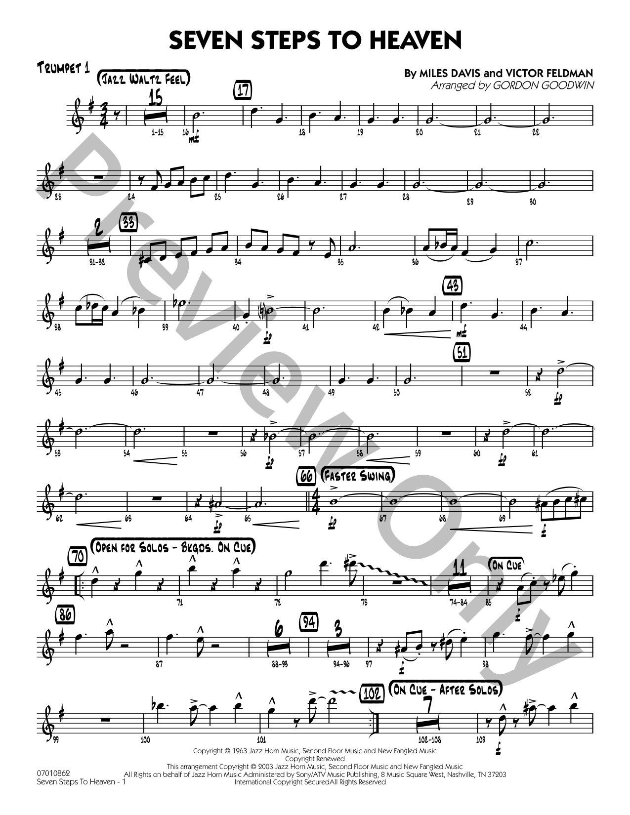 Seven Steps to Heaven Jazz Sheet Music | J.W. Pepper