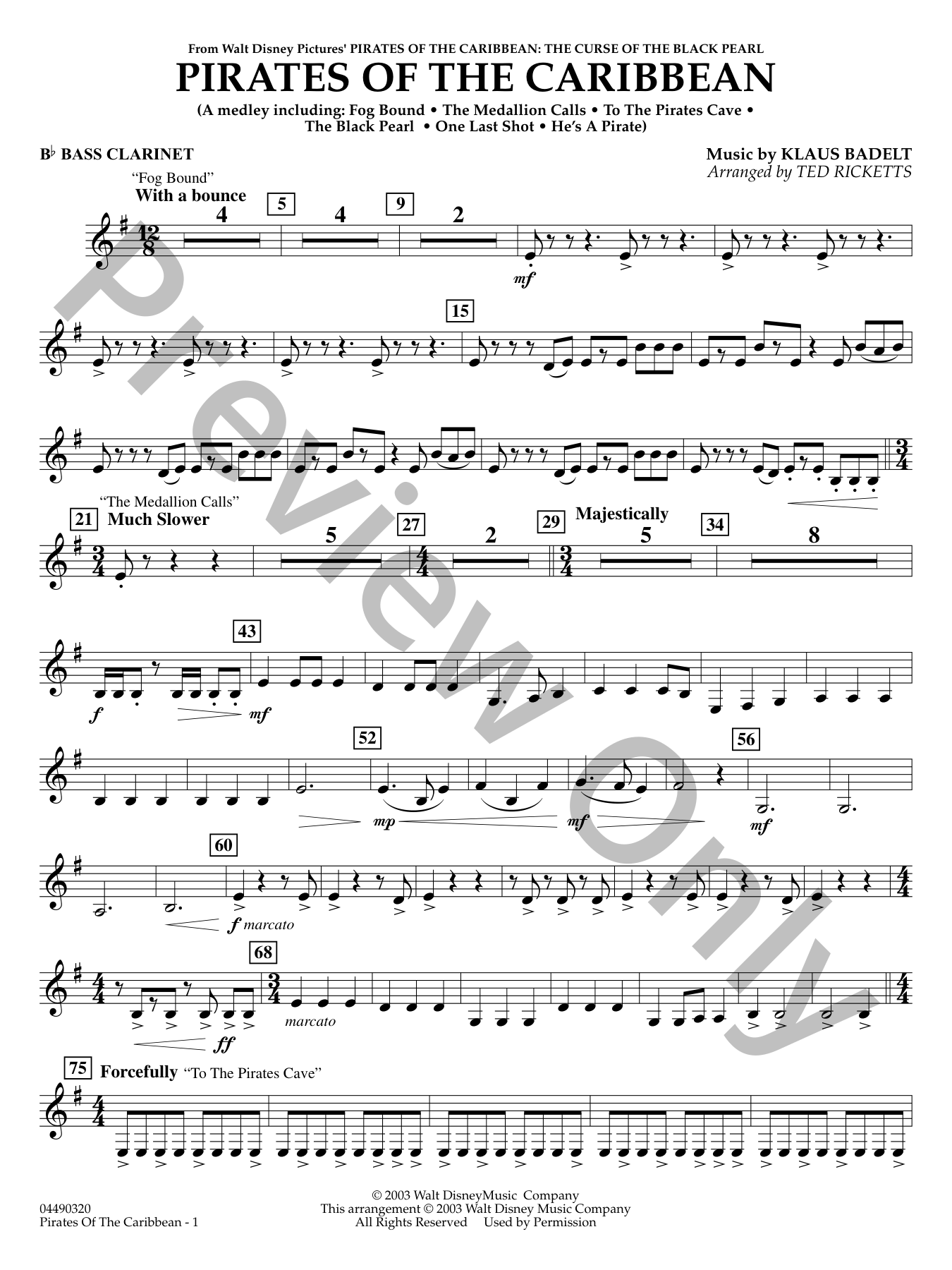 Pirates of the Caribbean Orchestra Sheet Music | J.W. Pepper
