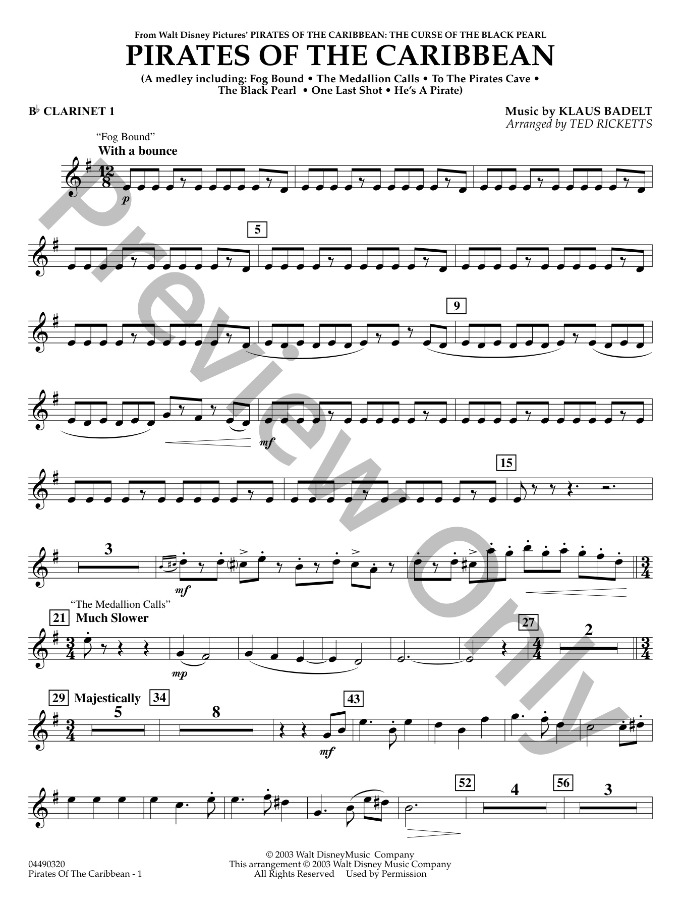 Pirates of the Caribbean Orchestra Sheet Music | J.W. Pepper