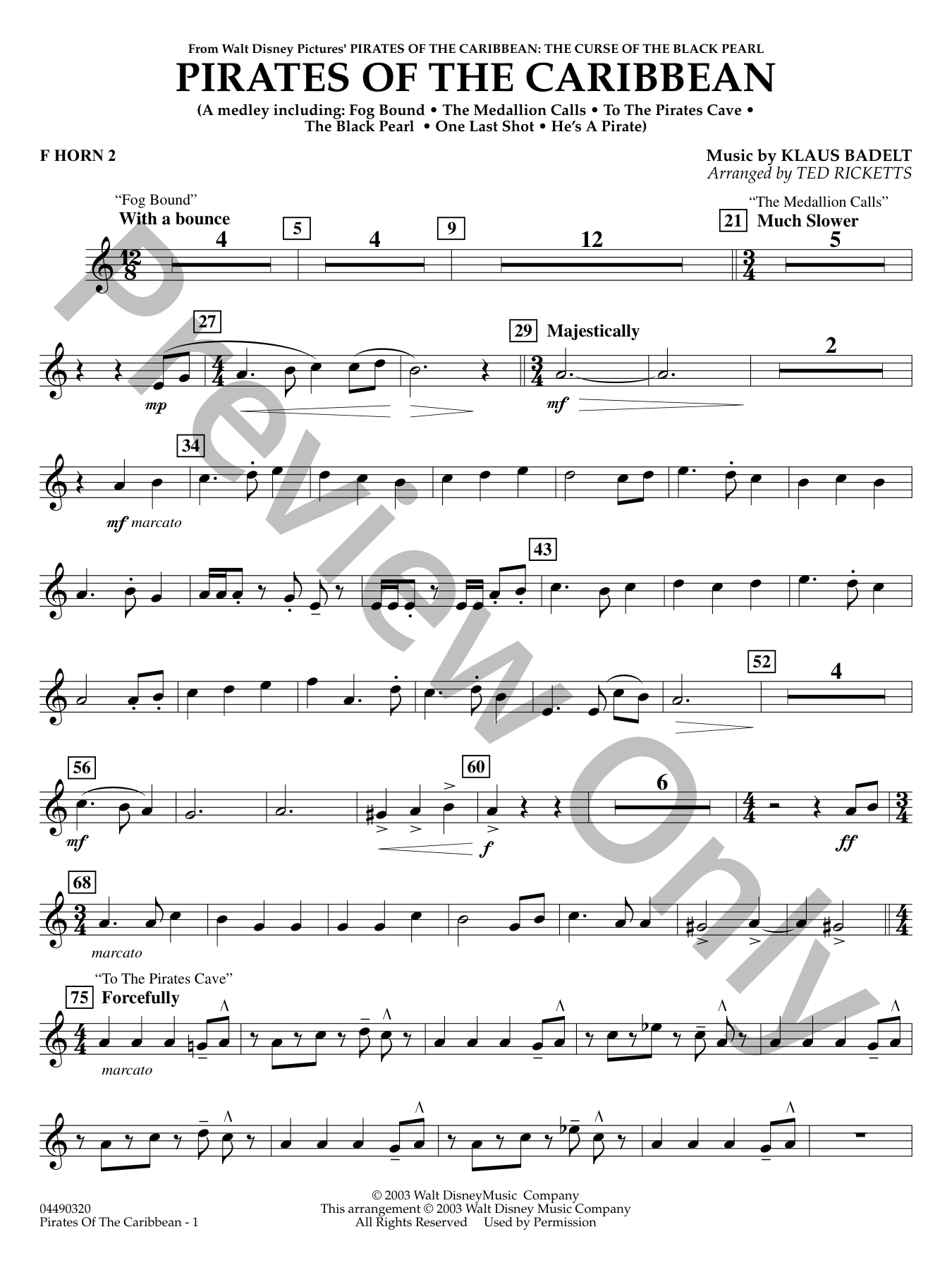 【吹奏楽譜】PIRATES OF THE CARIBBEAN 吹奏楽譜】PIRATES OF THE CARIBBEAN 吹奏楽譜】PIRATES OF THE