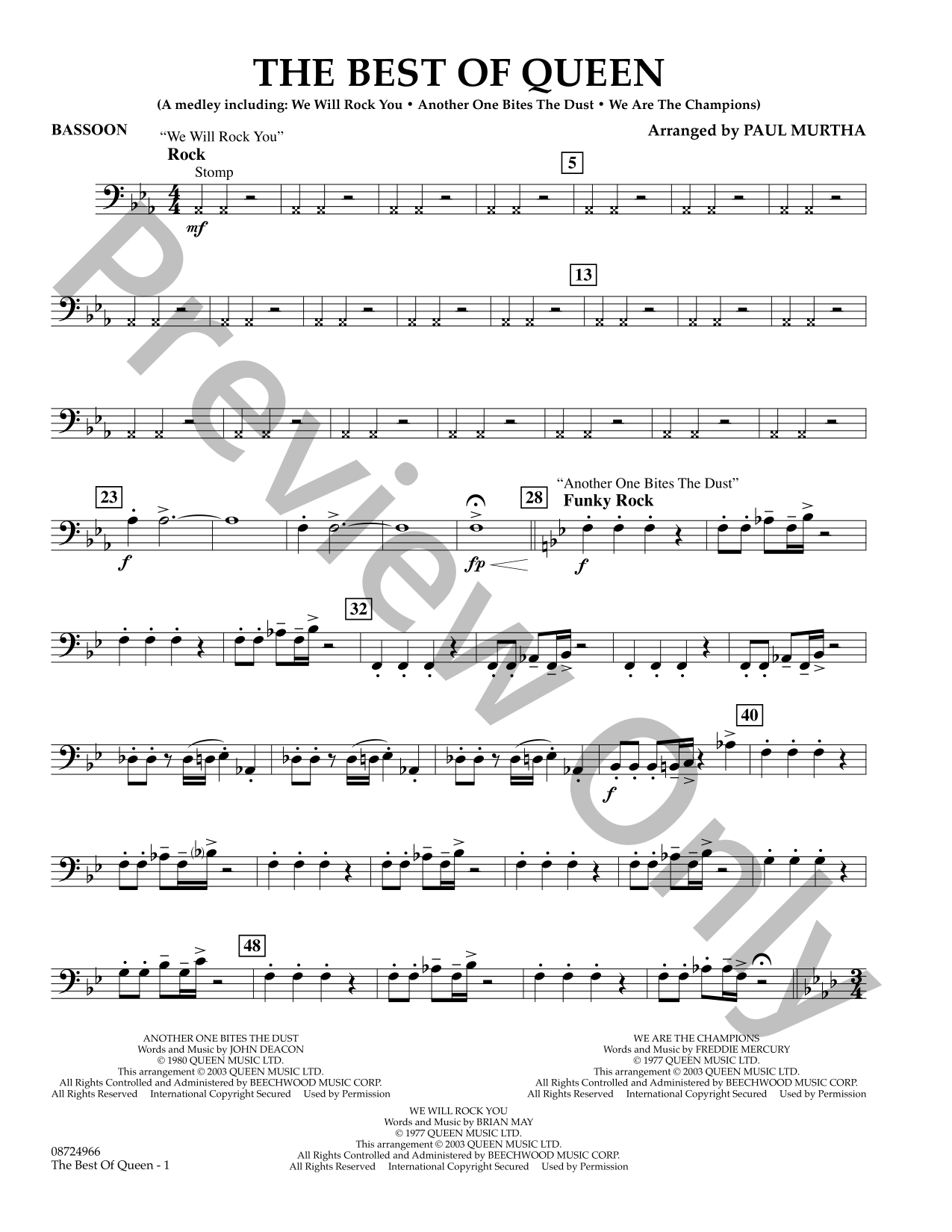 The Best of Queen Concert Band Sheet Music | J.W. Pepper