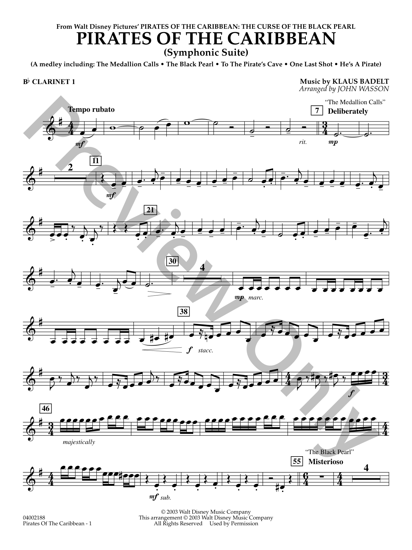 Pirates of the Caribbean Concert Band Sheet Music | J.W. Pepper
