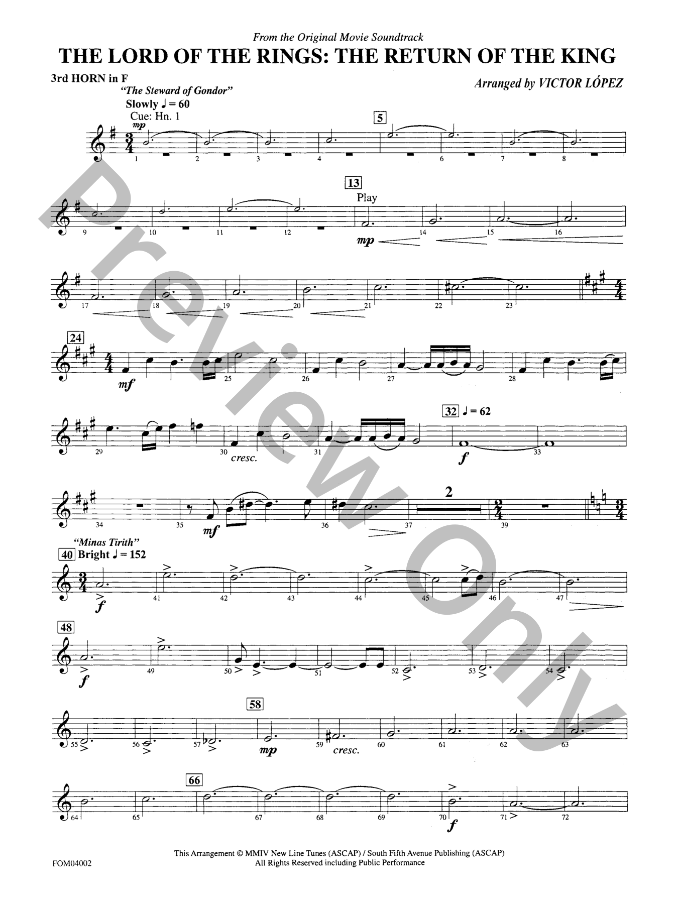 Lord of the Rings Orchestra Sheet Music | J.W. Pepper