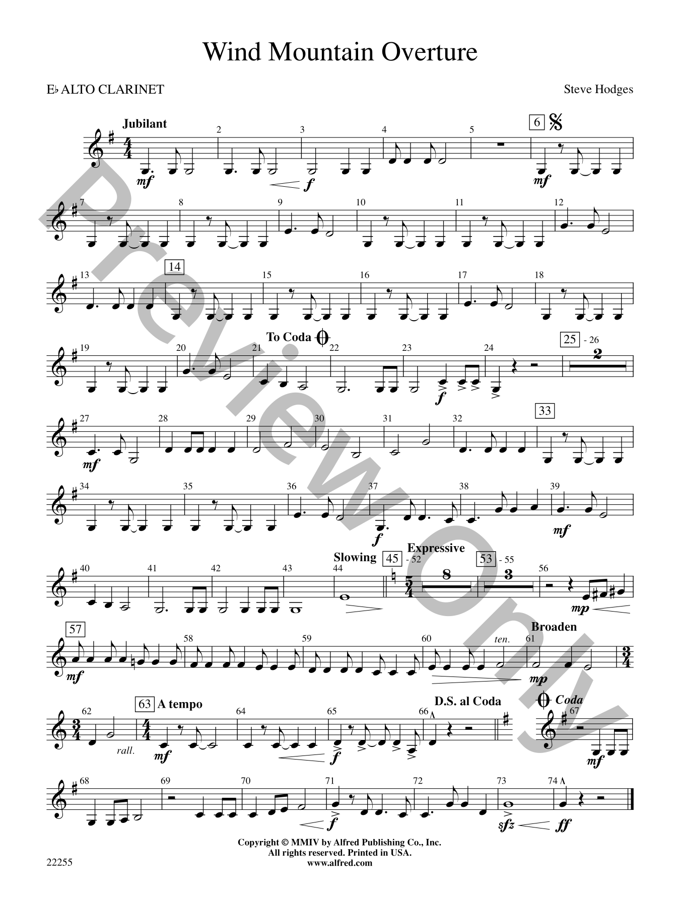 Wind Mountain Overture Concert Band Sheet Music | J.W. Pepper