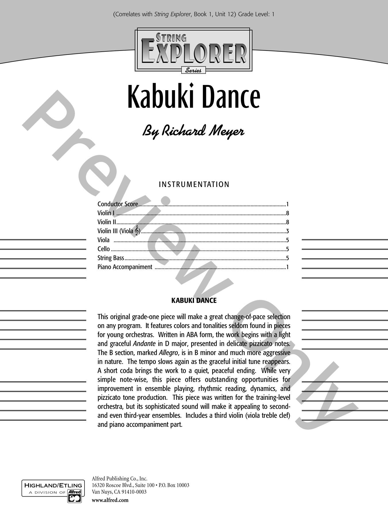 Kabuki Dance Orchestra Sheet Music | J.W. Pepper