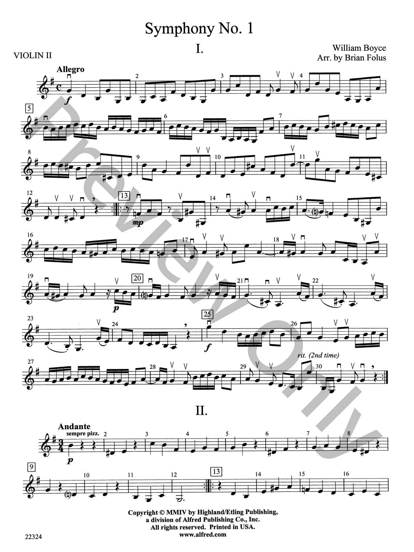 Symphony No. 1 Orchestra Sheet Music | J.W. Pepper