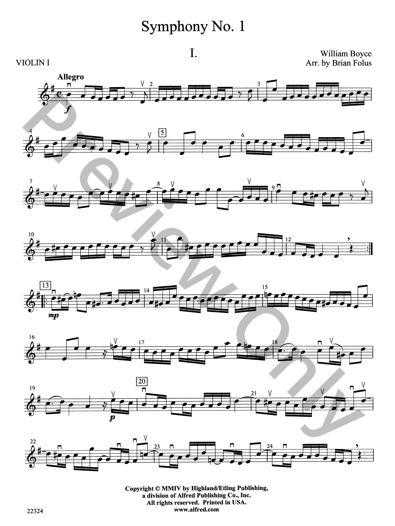 Symphony No. 1 Orchestra Sheet Music | J.W. Pepper