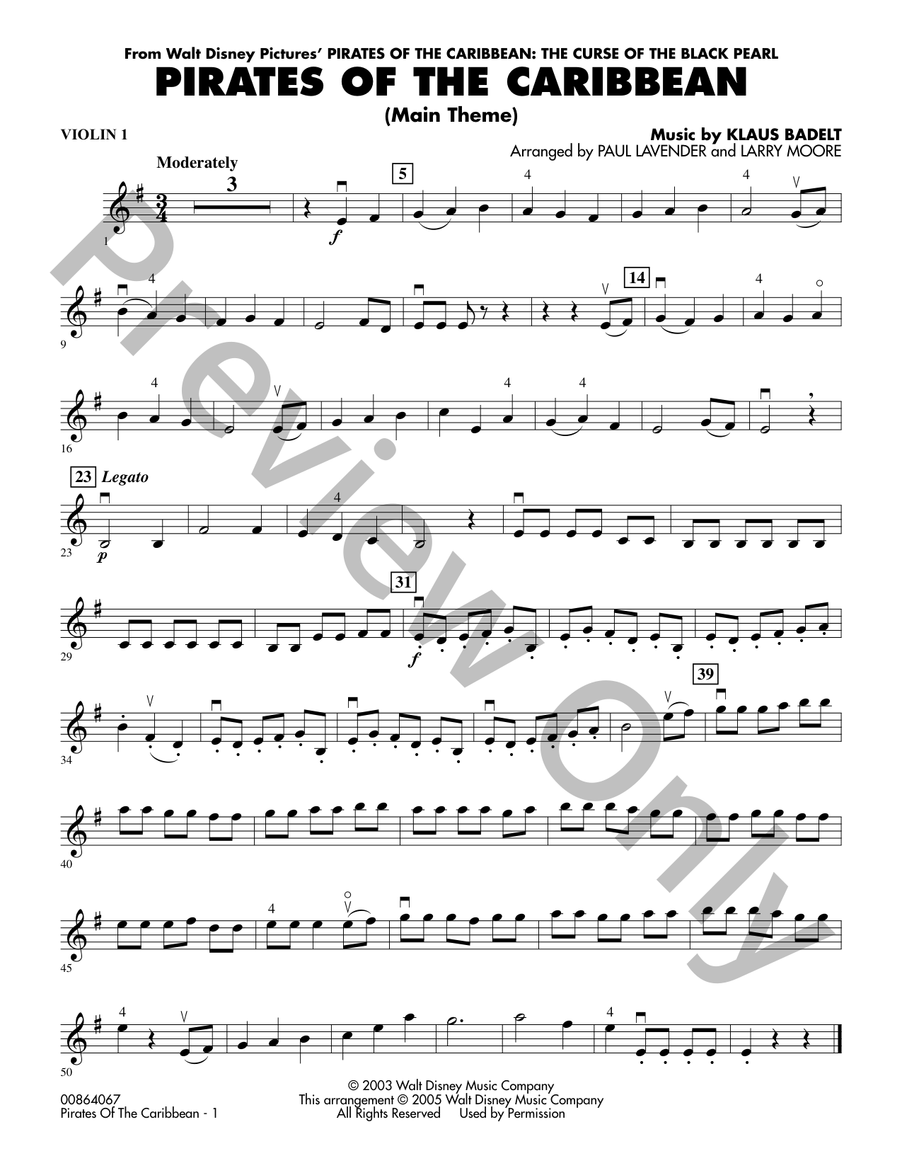 Pirates of the Caribbean Orchestra Sheet Music | J.W. Pepper