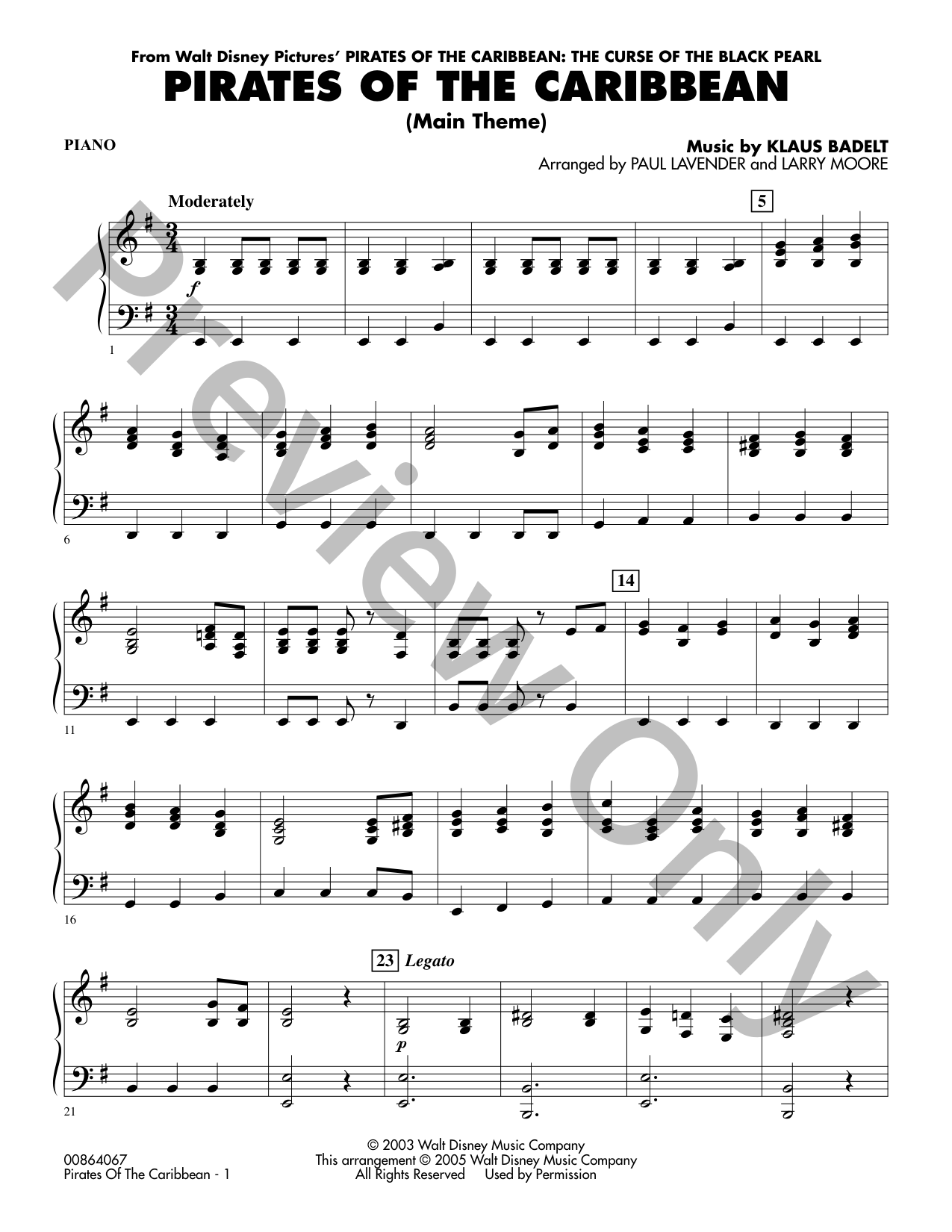 Pirates of the Caribbean Orchestra Sheet Music | J.W. Pepper