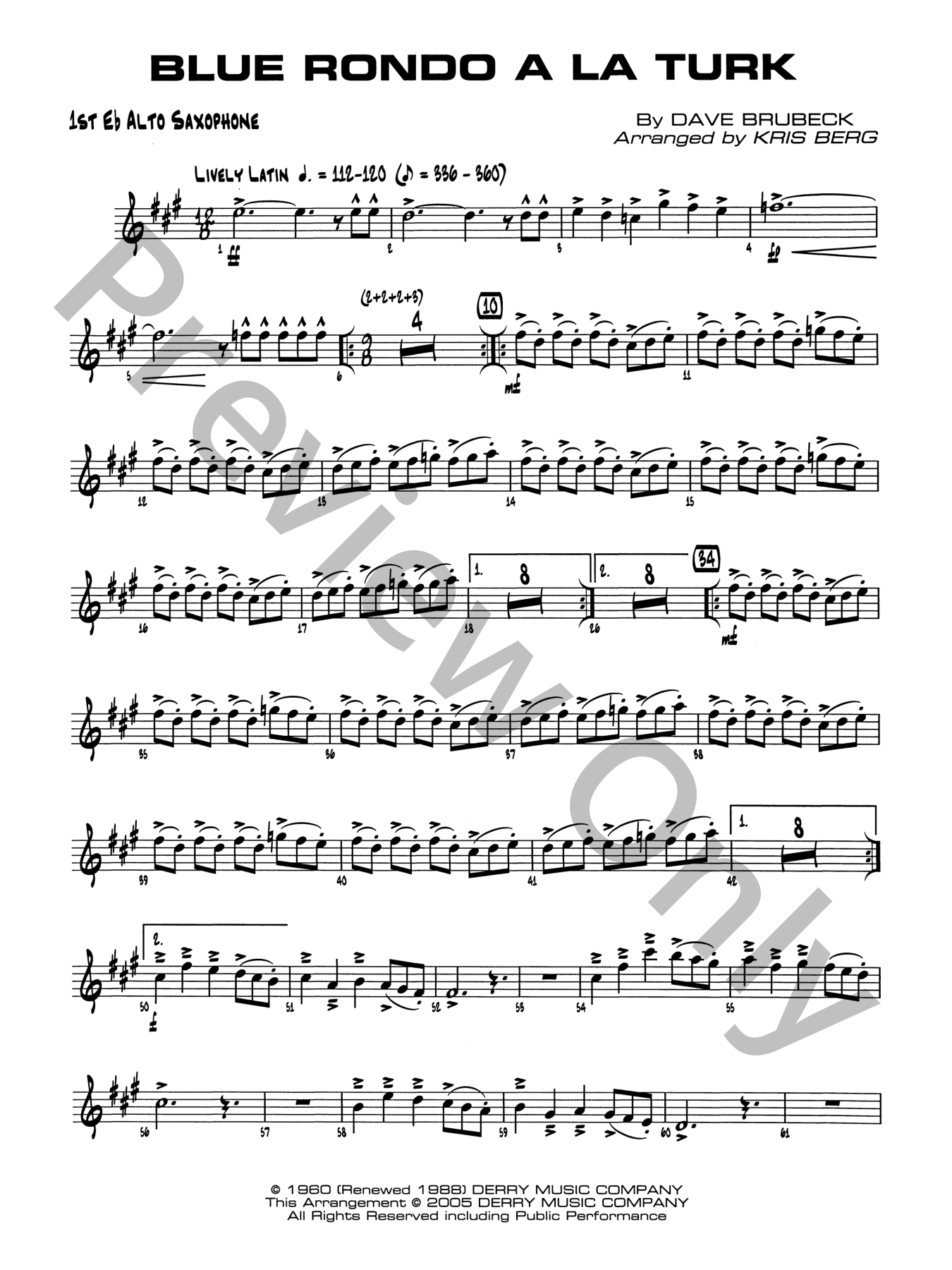 Blue Rondo a la Turk Jazz Sheet Music | J.W. Pepper