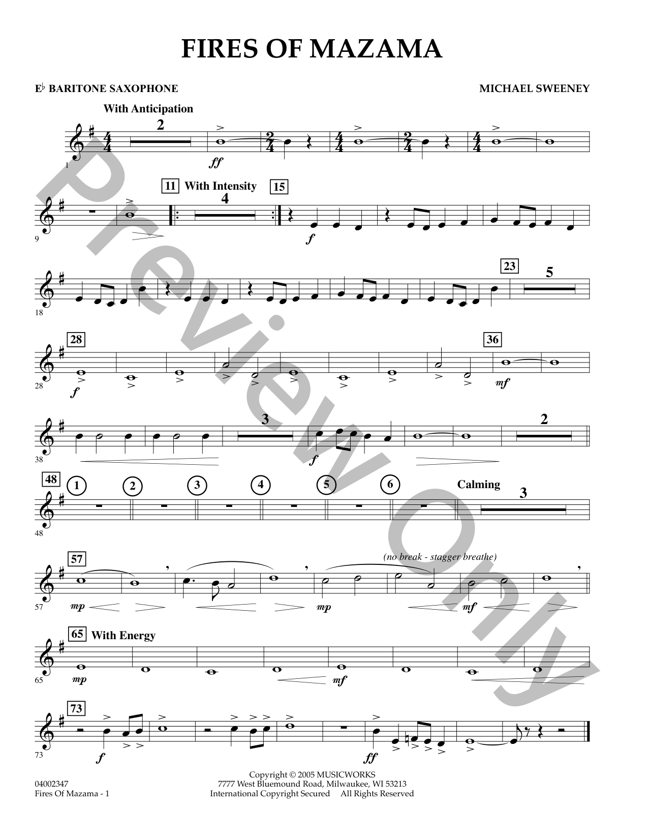 Fires of Mazama Concert Band Sheet Music | J.W. Pepper