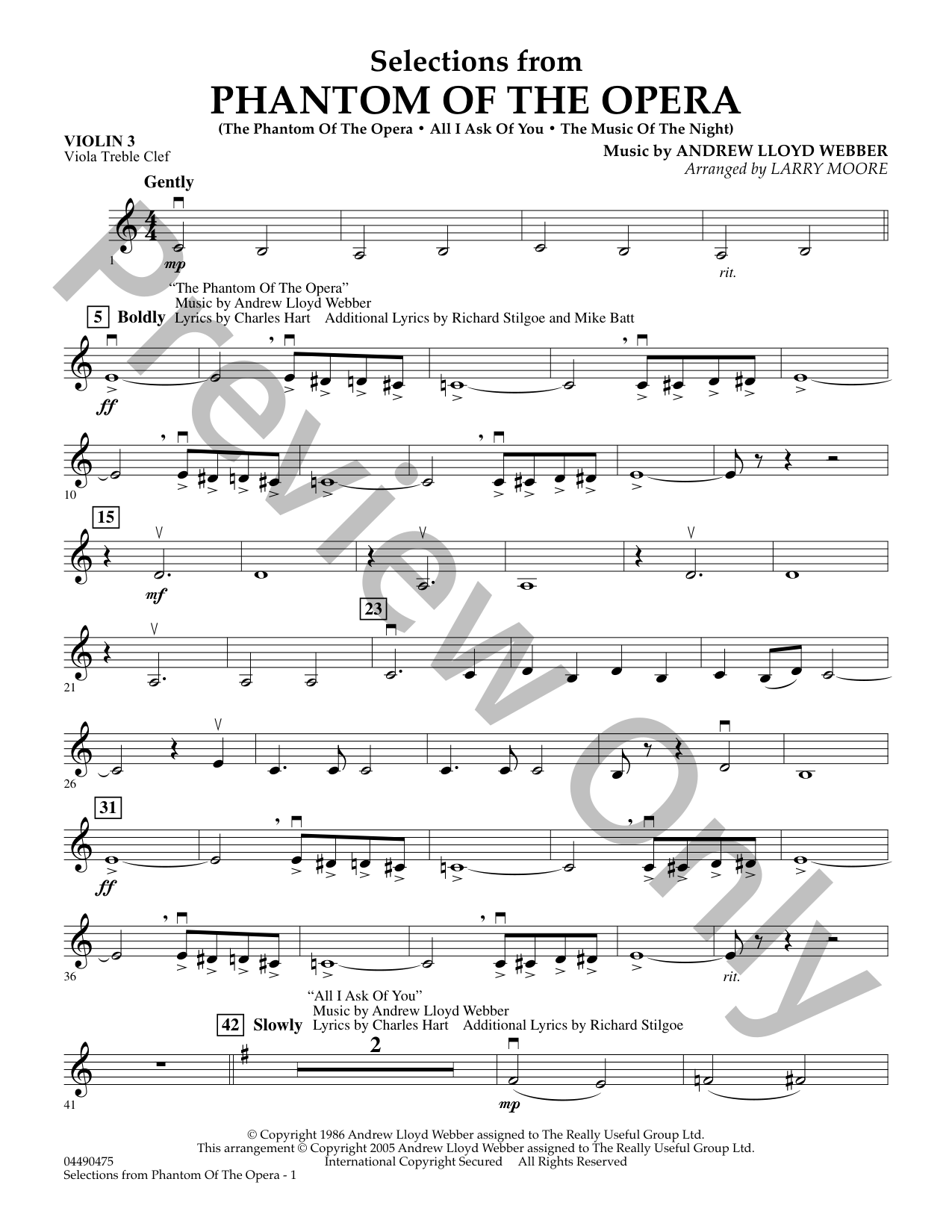 Phantom of the Opera Orchestra Sheet Music | J.W. Pepper