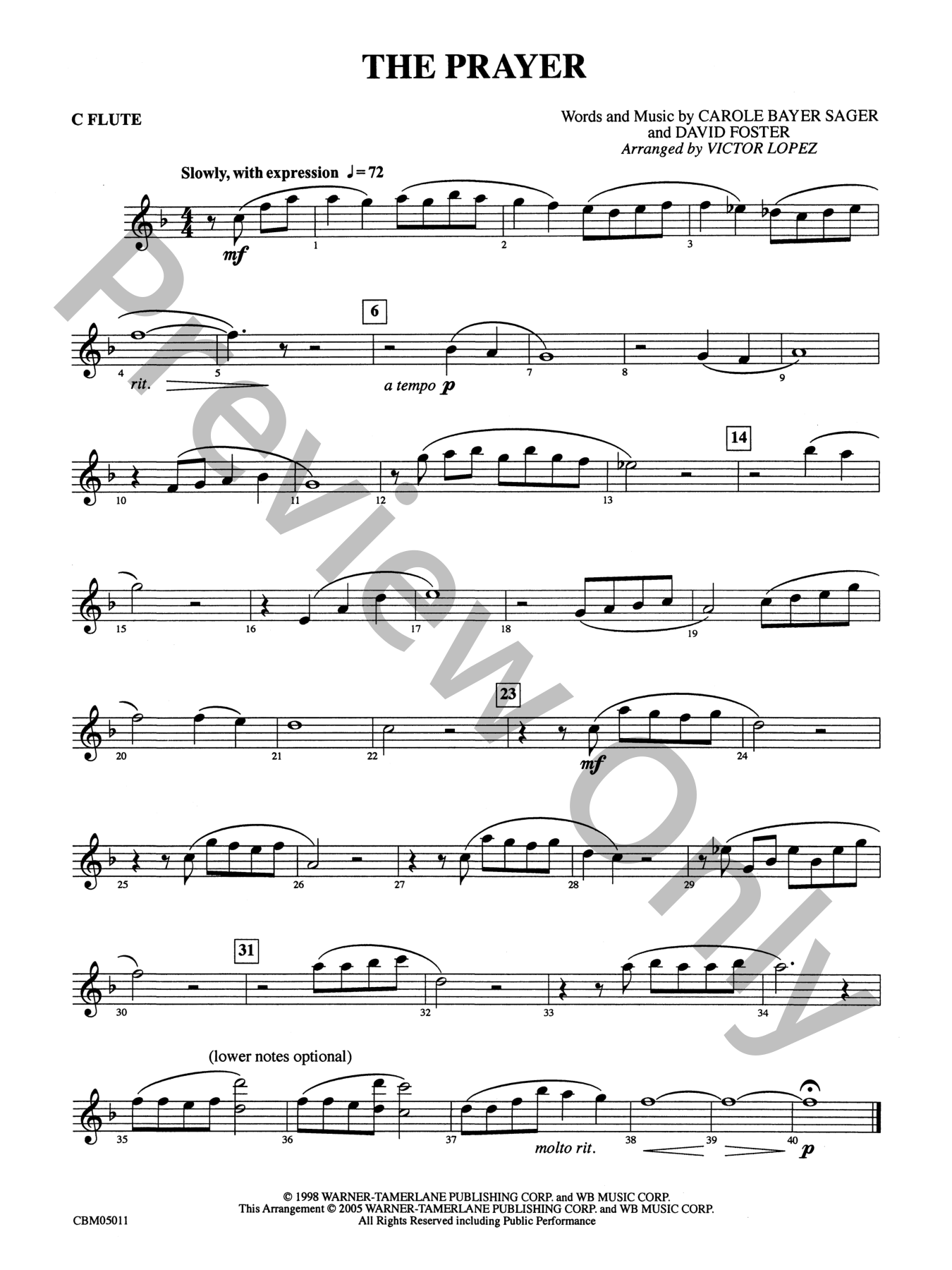 The Prayer Concert Band Sheet Music | J.W. Pepper