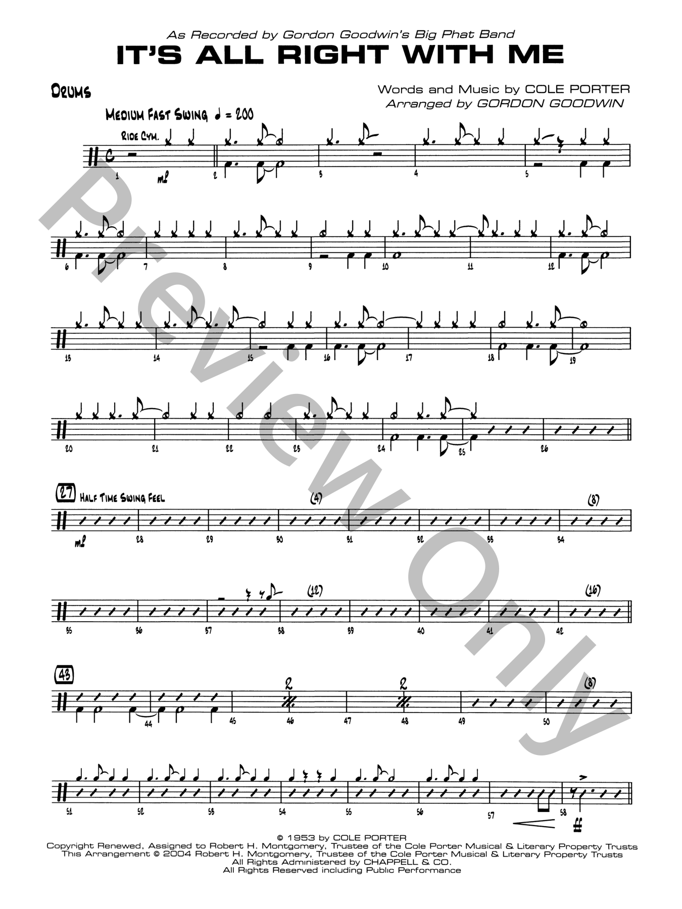 It's All Right with Me Jazz Sheet Music | J.W. Pepper
