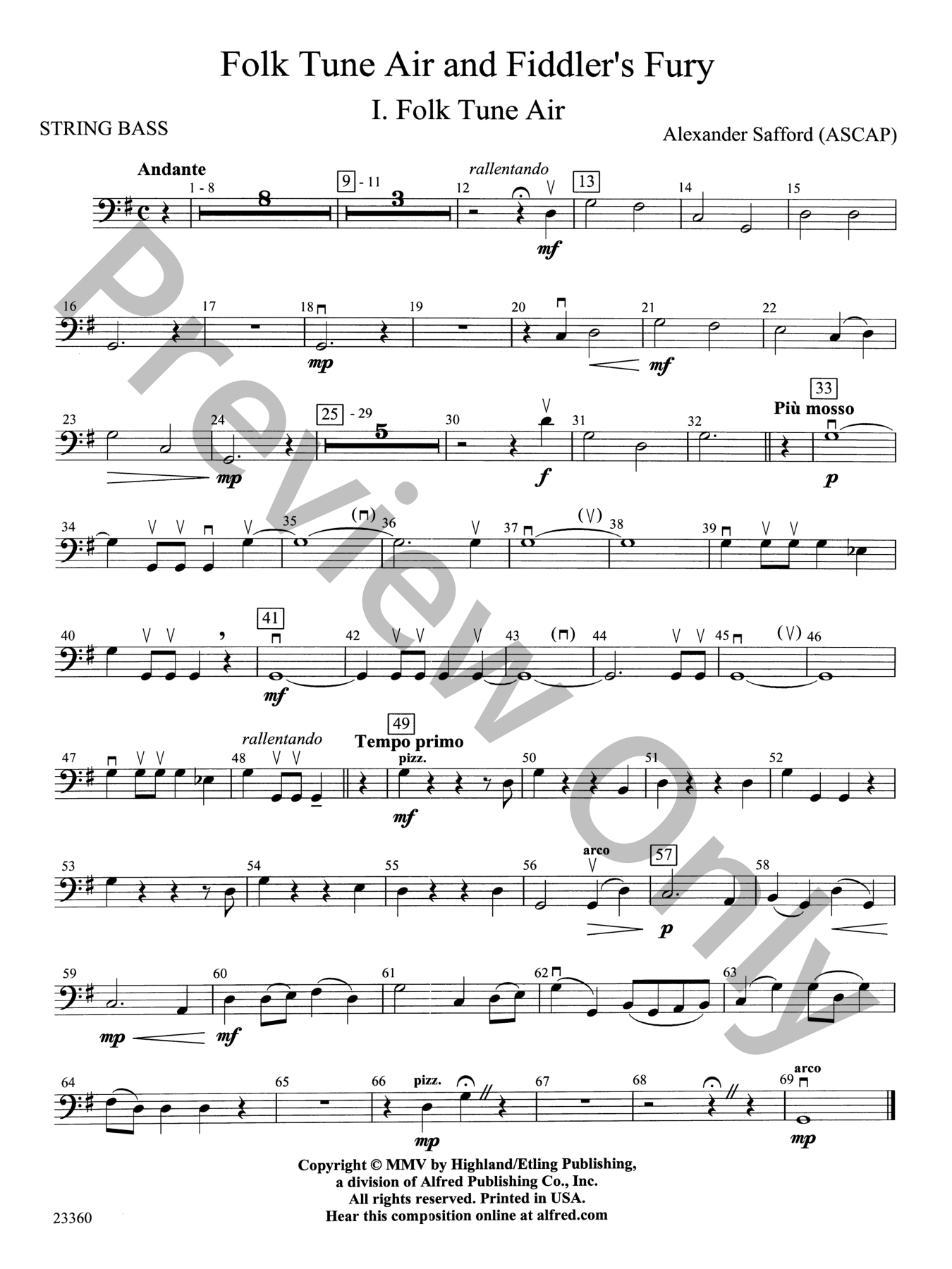 Folk Tune Air and Fiddler's Fury Orchestra Sheet Music | J.W. Pepper
