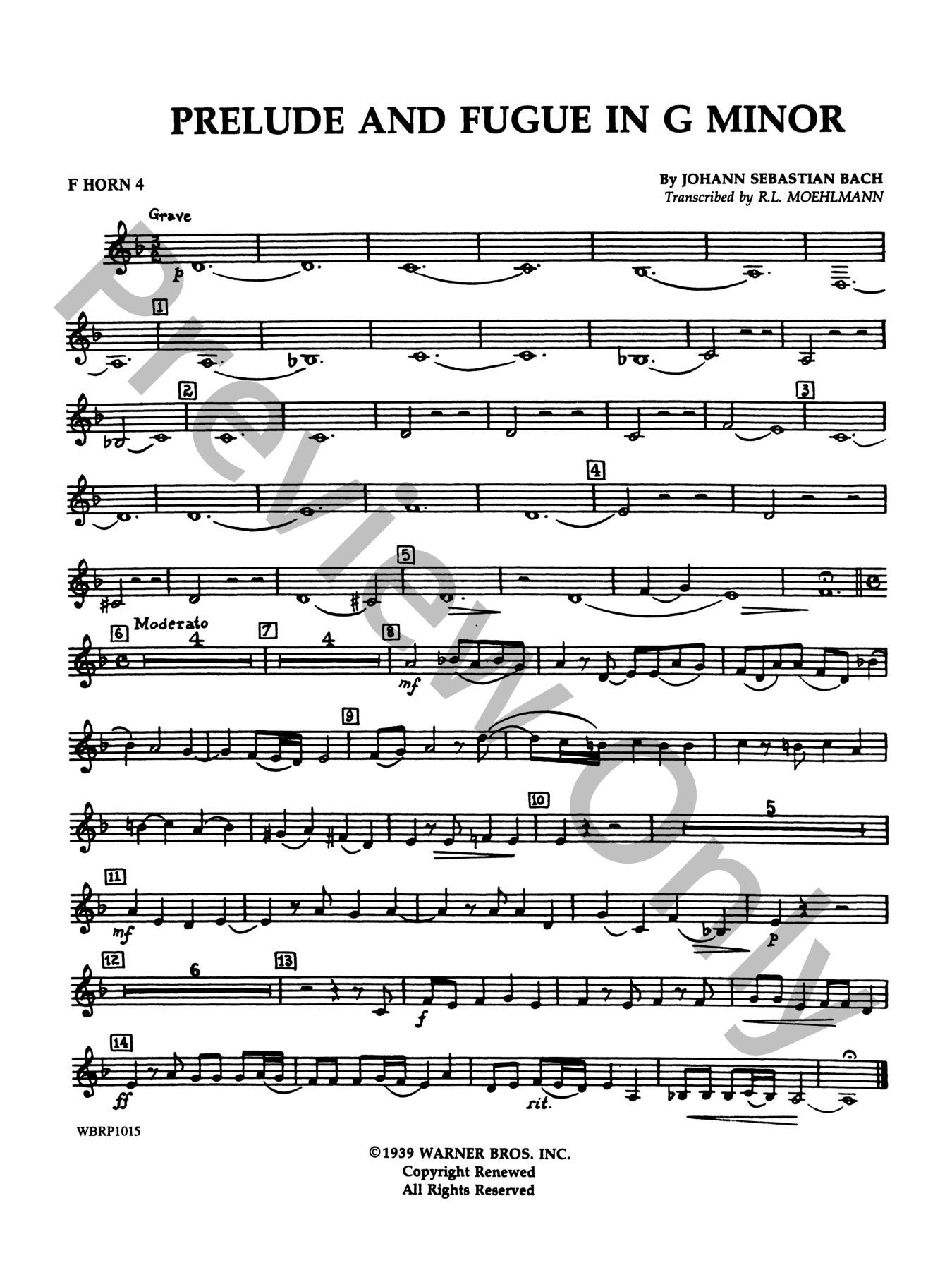 Prelude and Fugue in G Minor Concert Band Sheet Music | J.W. Pepper