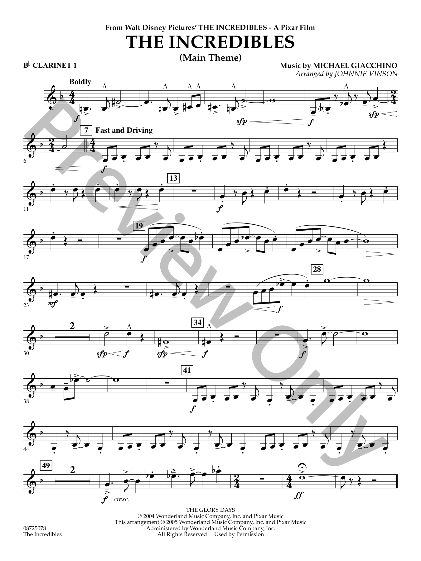 The Incredibles Concert Band Sheet Music | J.W. Pepper