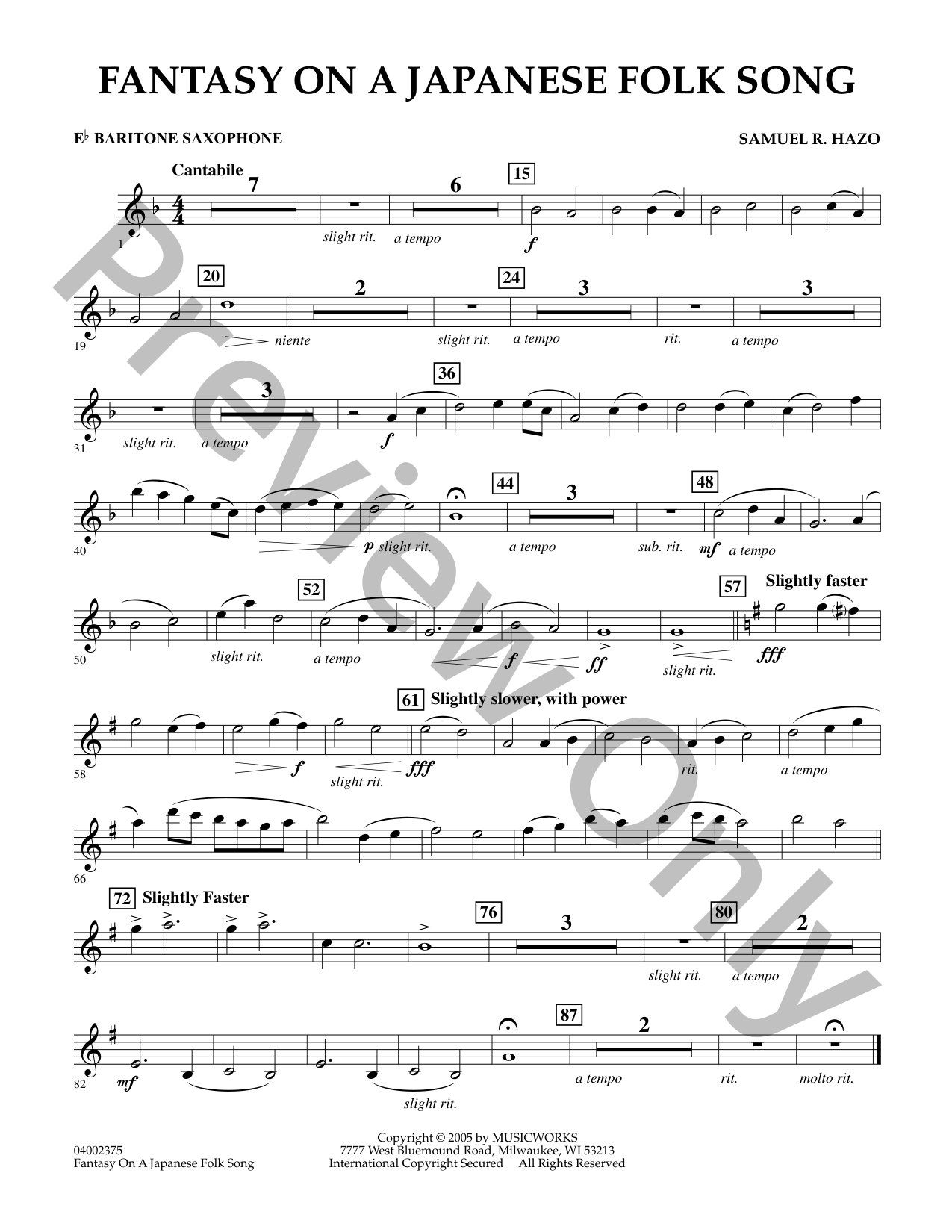 Fantasy on a Japanese Folk Song Concert Band Sheet Music | J.W. Pepper