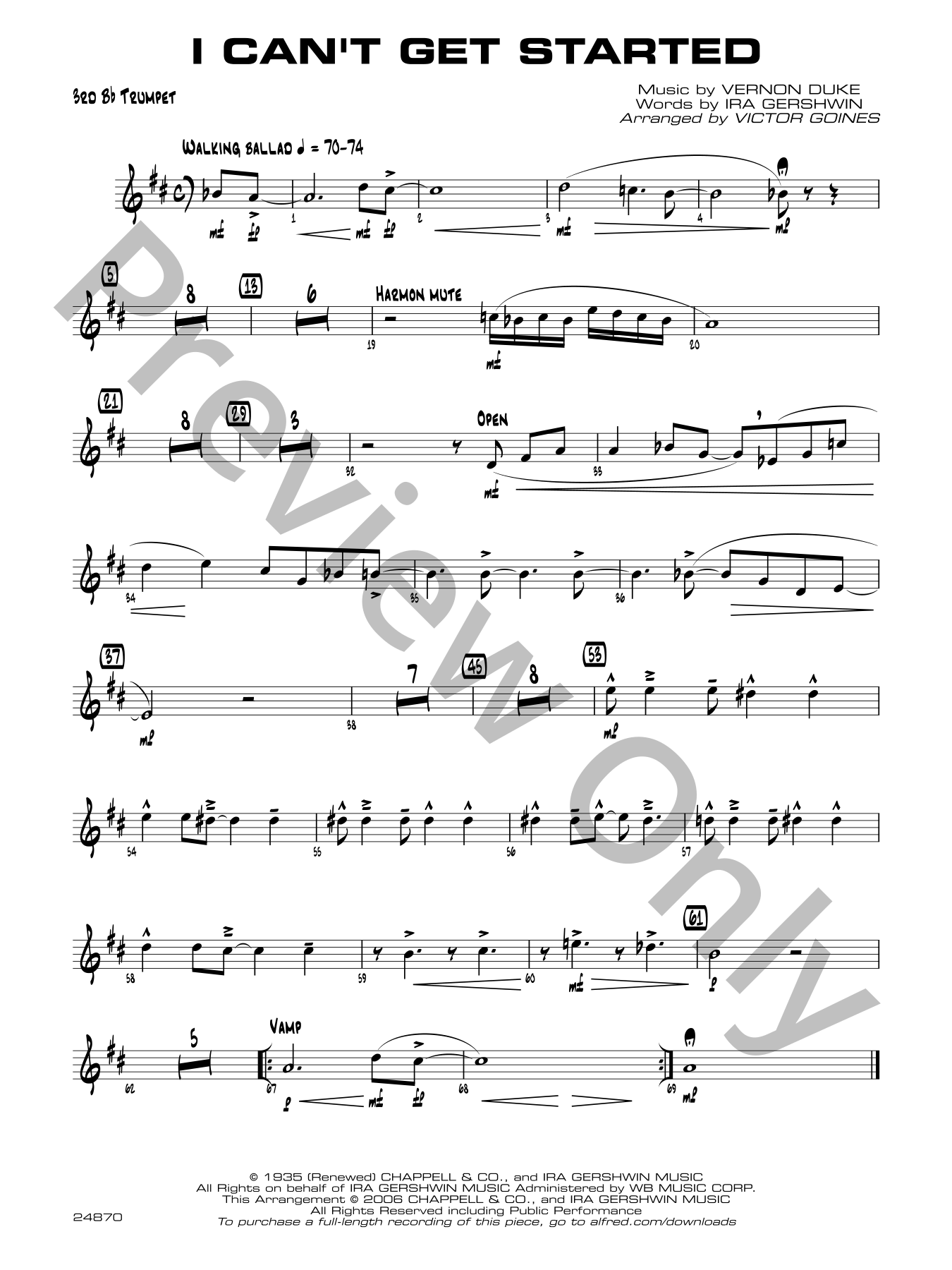 I Can't Get Started Jazz Sheet Music | J.W. Pepper