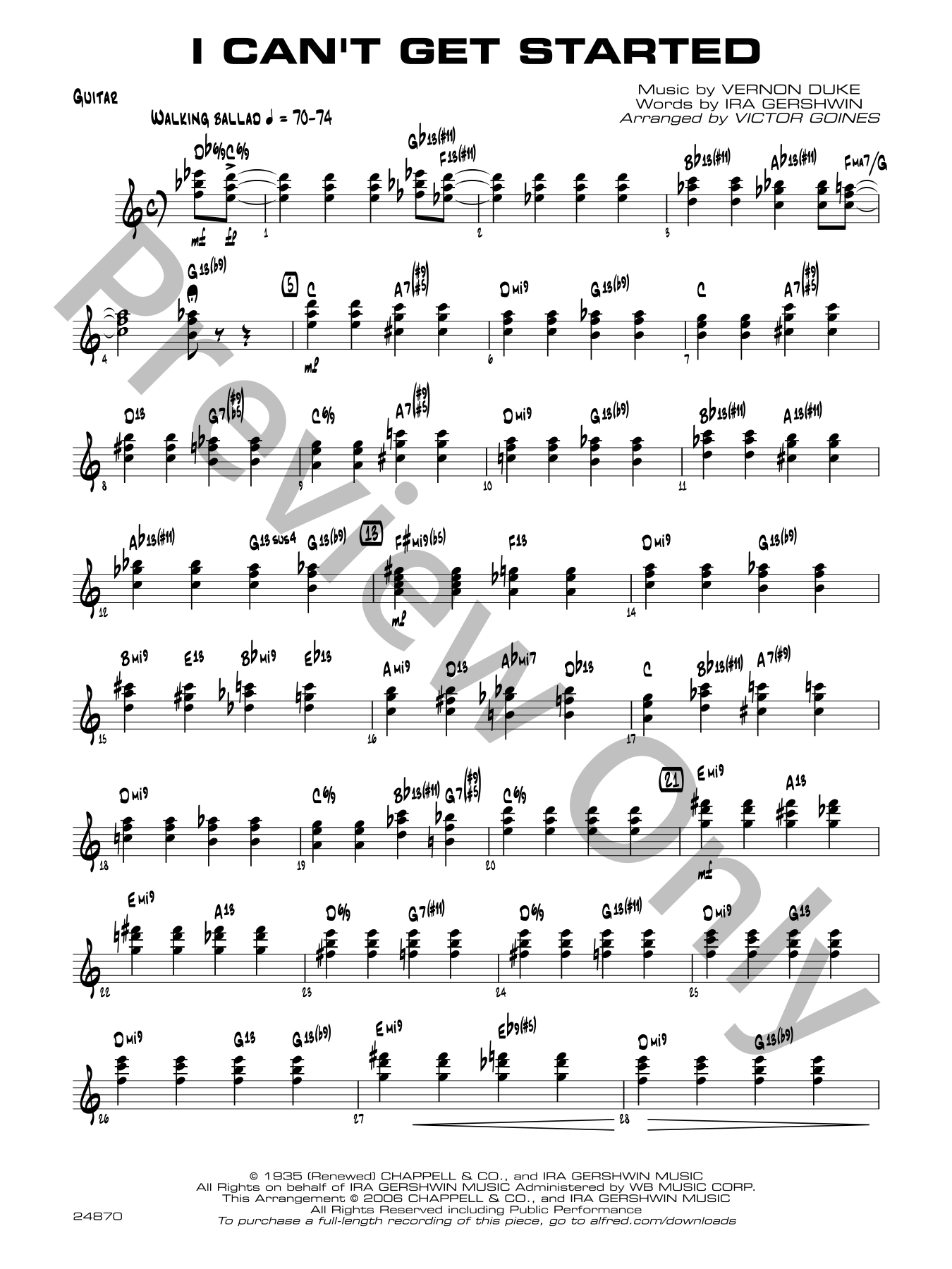 I Can't Get Started Jazz Sheet Music | J.W. Pepper