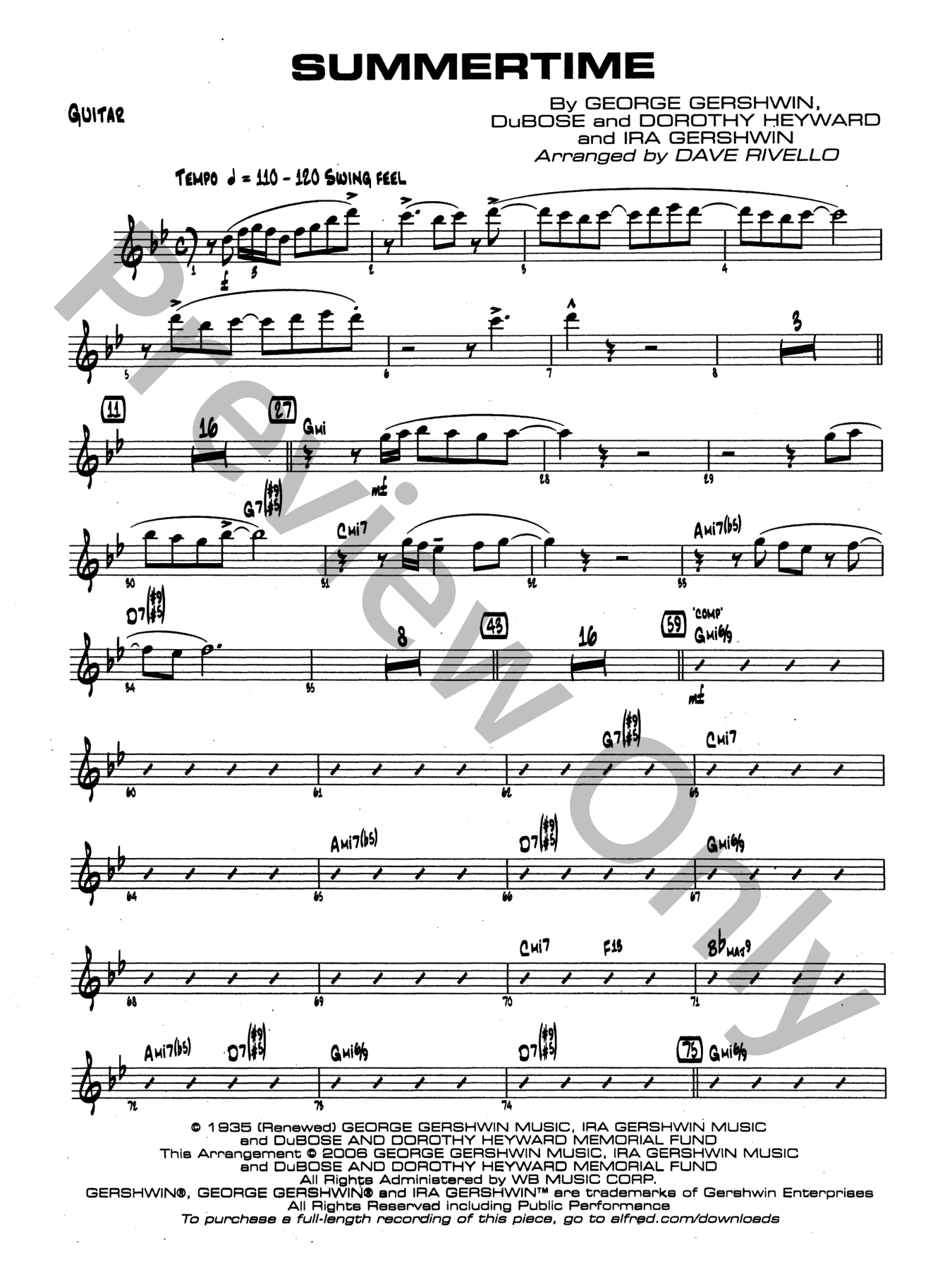 Summertime Jazz Sheet Music | J.W. Pepper