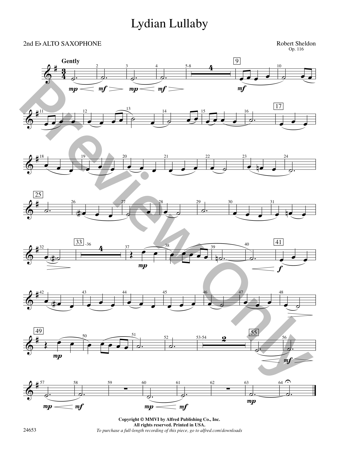 Lydian Lullaby Concert Band Sheet Music | J.W. Pepper
