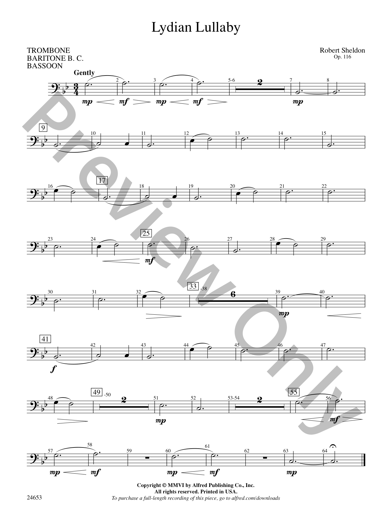 Lydian Lullaby Concert Band Sheet Music | J.W. Pepper