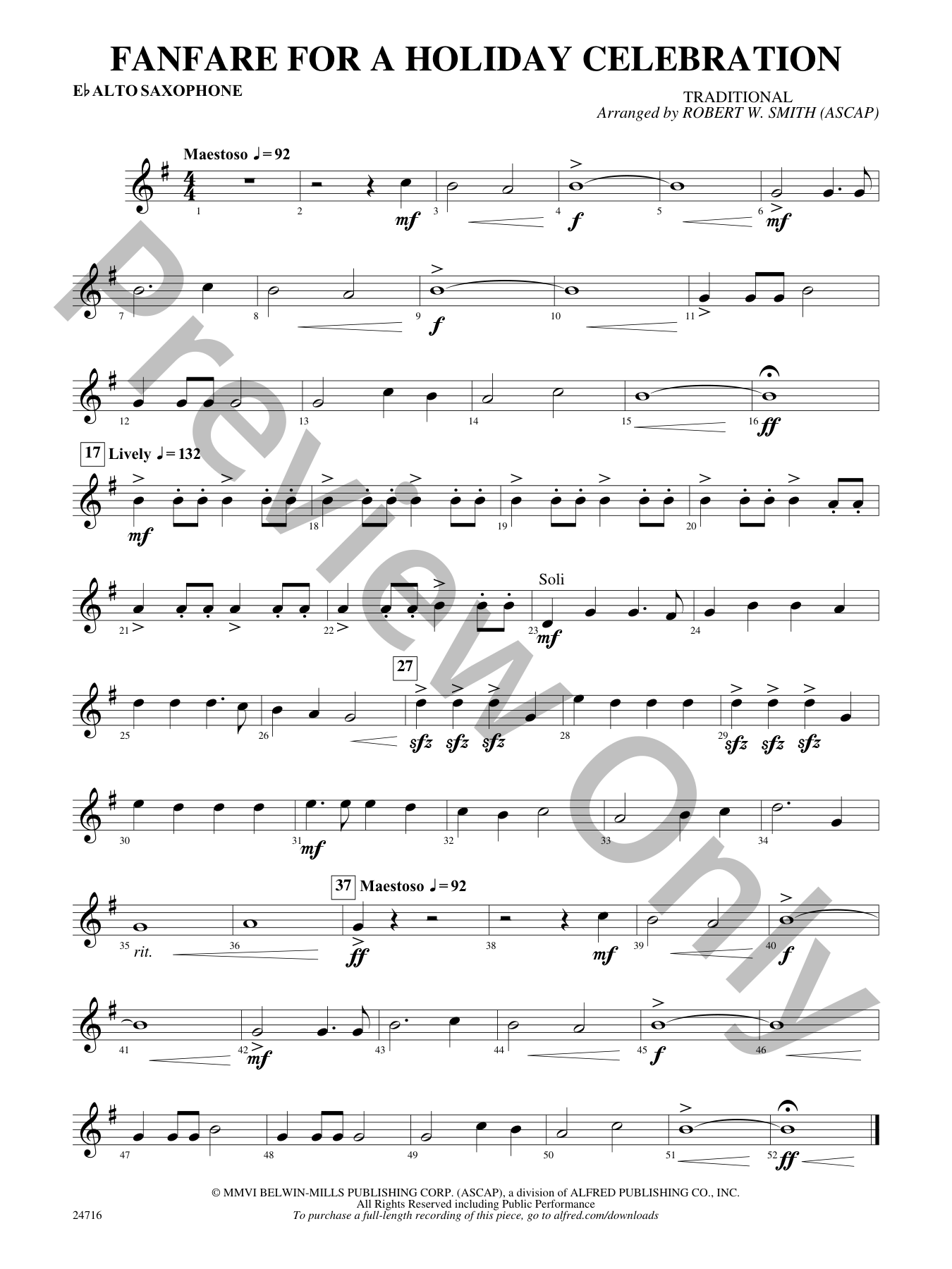 Fanfare for a Holiday Celebration Concert Band Sheet Music | J.W.