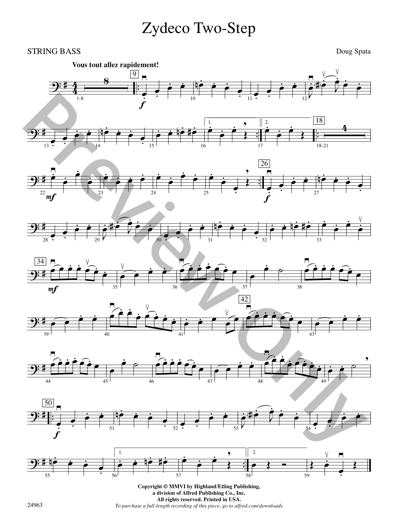 Zydeco Two Step Orchestra Sheet Music | J.W. Pepper