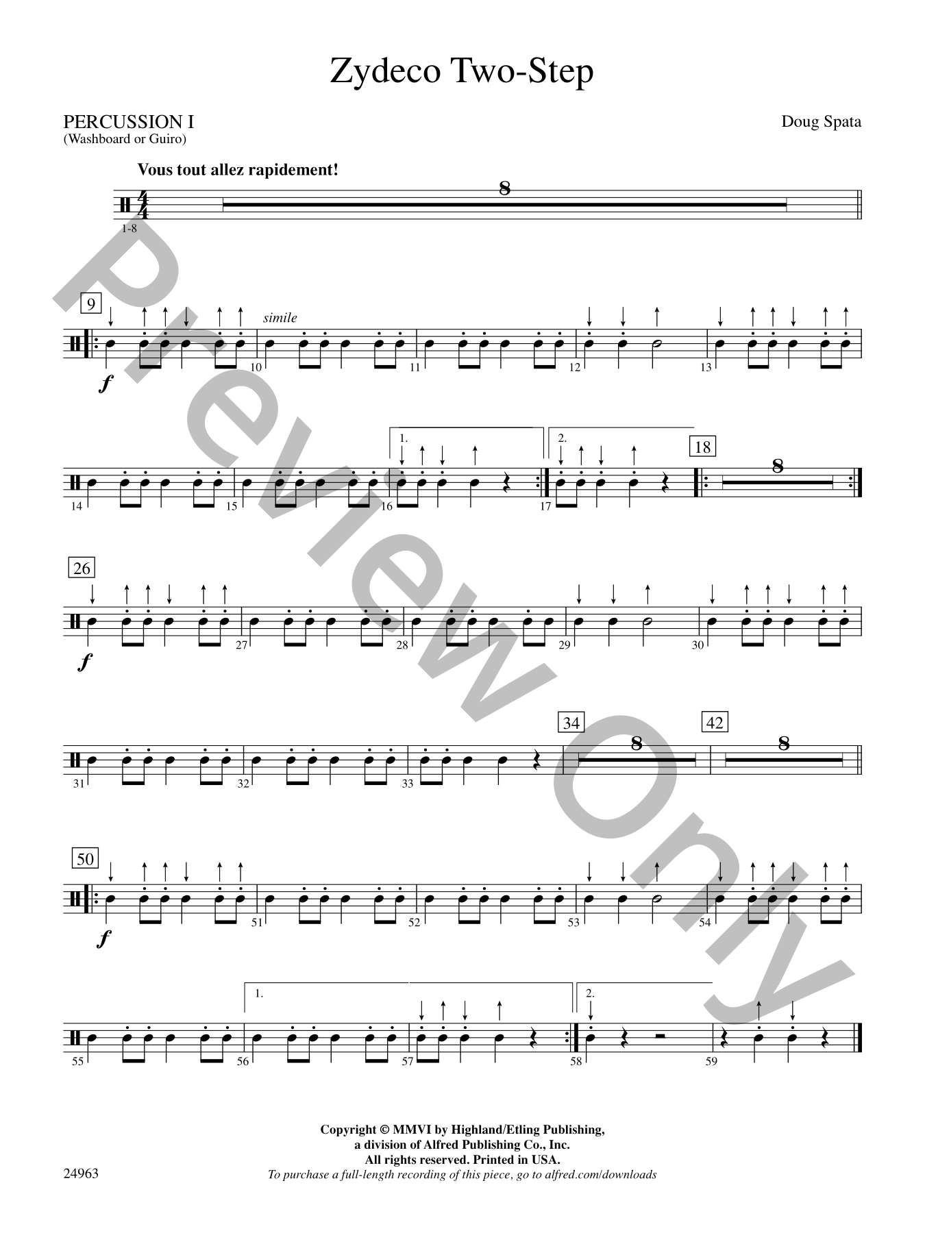 Zydeco Two Step Orchestra Sheet Music | J.W. Pepper