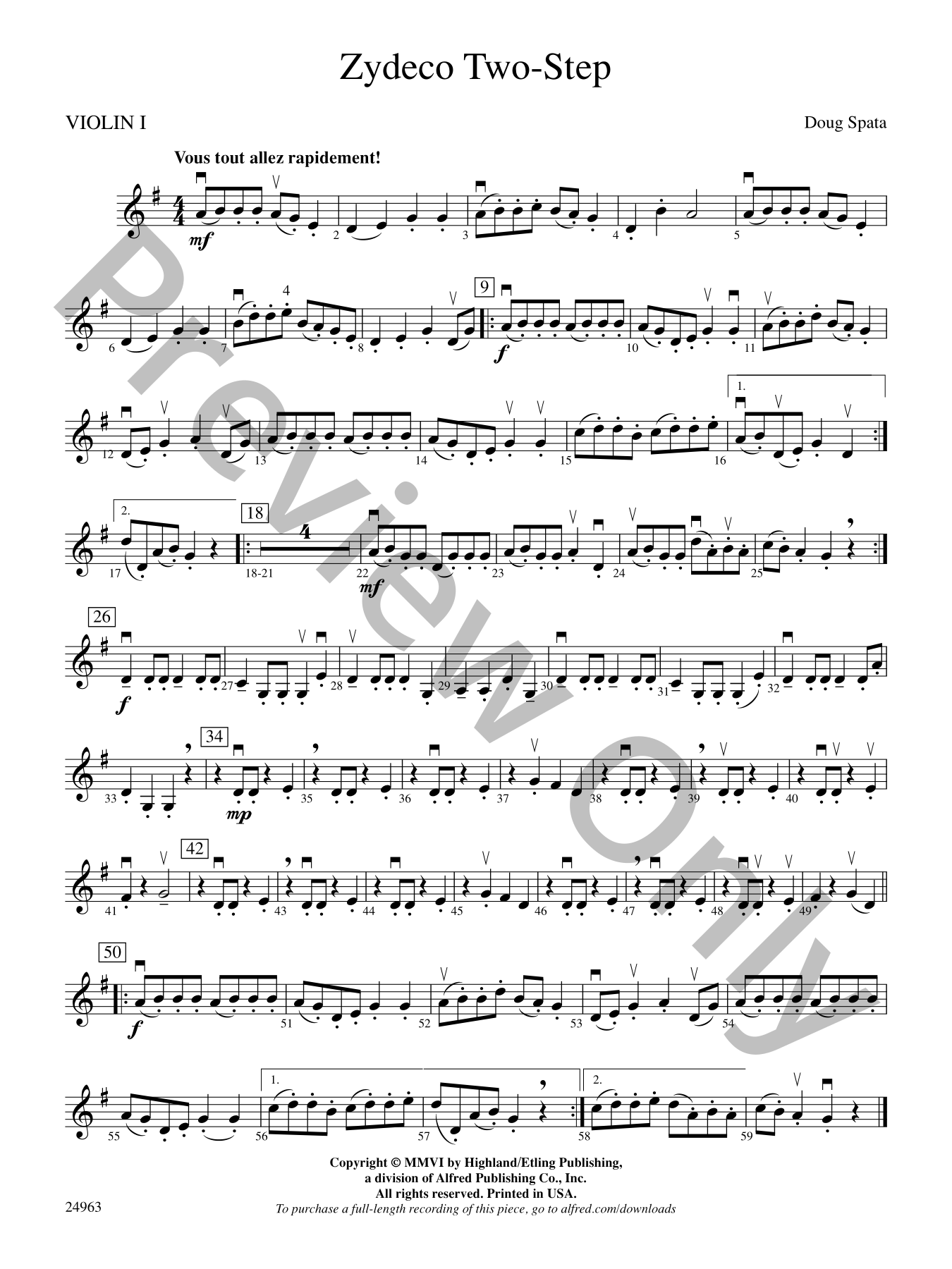 Zydeco Two Step Orchestra Sheet Music | J.W. Pepper