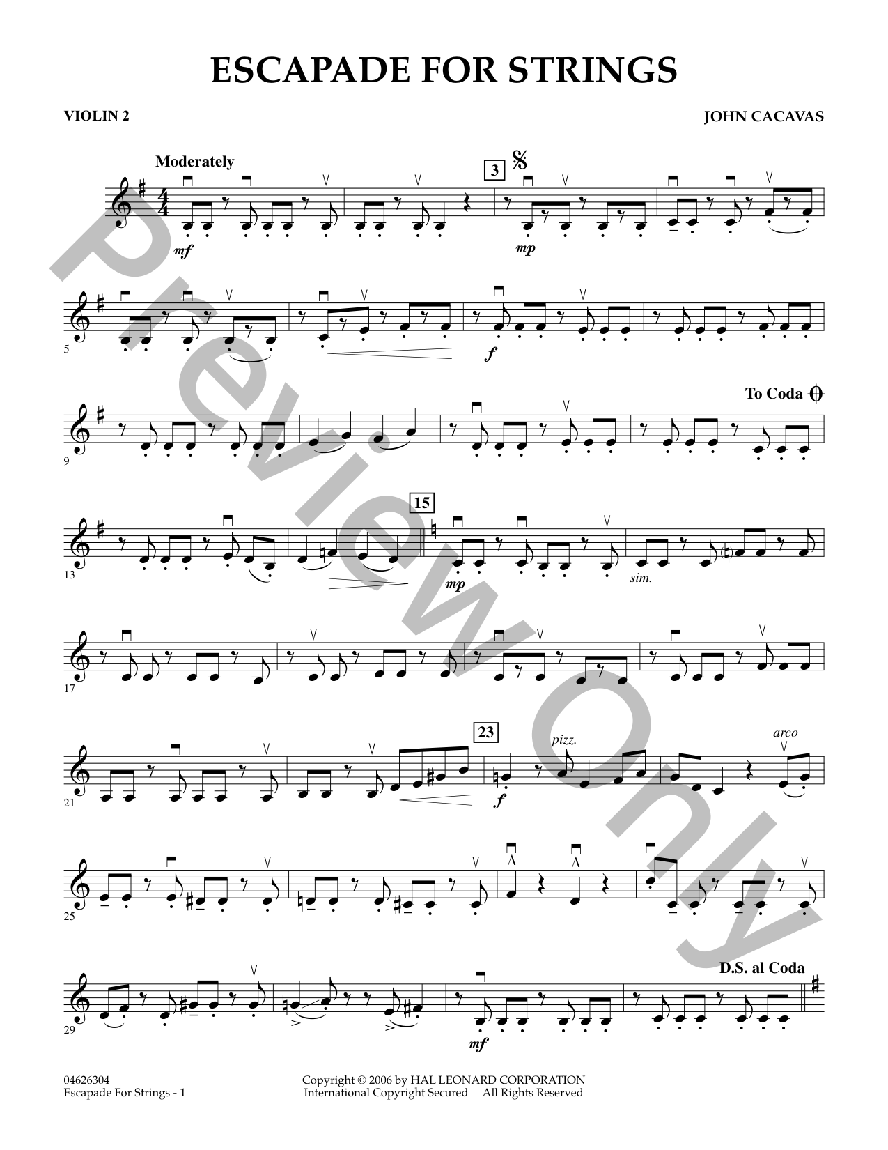 Escapade for Strings Orchestra Sheet Music | J.W. Pepper