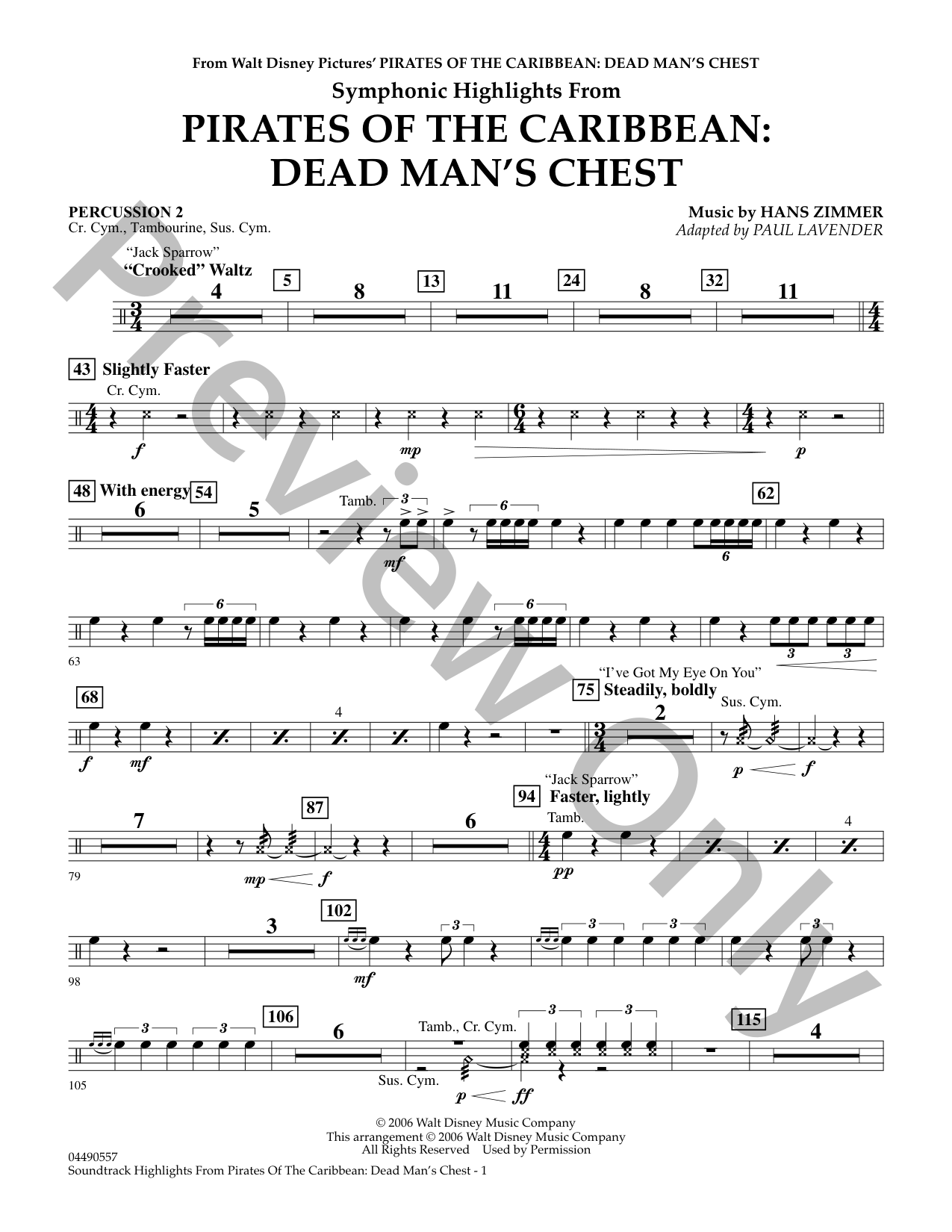 【J】Pirates of Queen♡ロングPETステ10枚♡コラージュ素材♡ Pirates of the Caribbean: Dead Man's Chest Orchestra Sheet Music