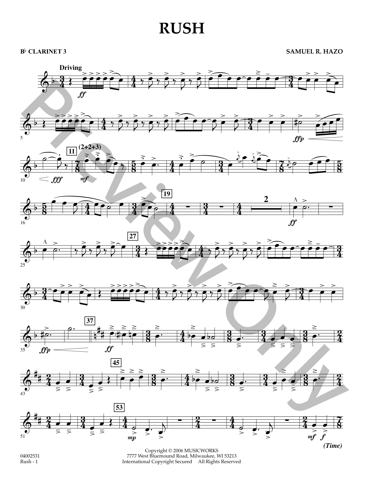 RUSH バンドスコア Rush Concert Band Sheet Music | J.W. Pepper