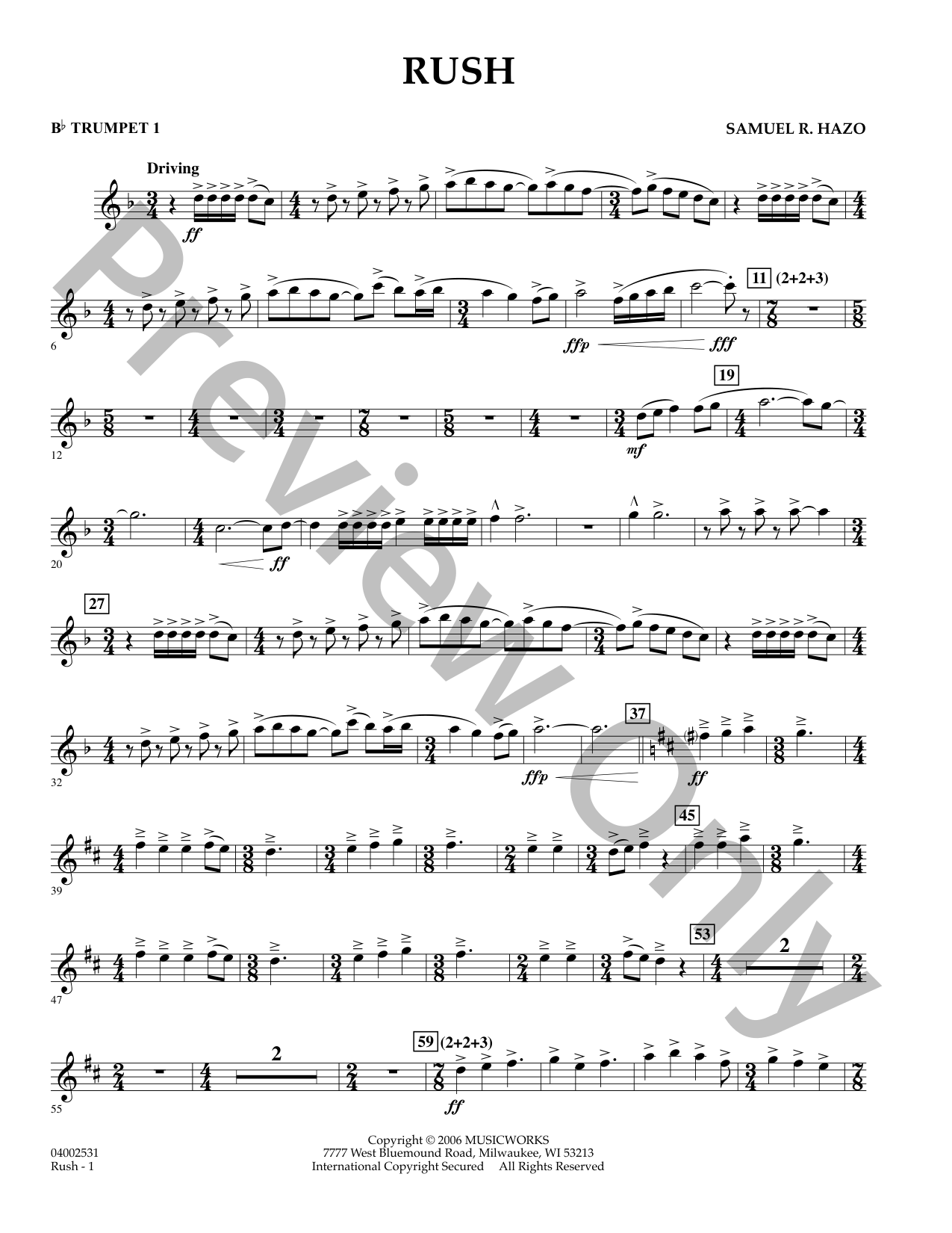Rush Concert Band Sheet Music | J.W. Pepper
