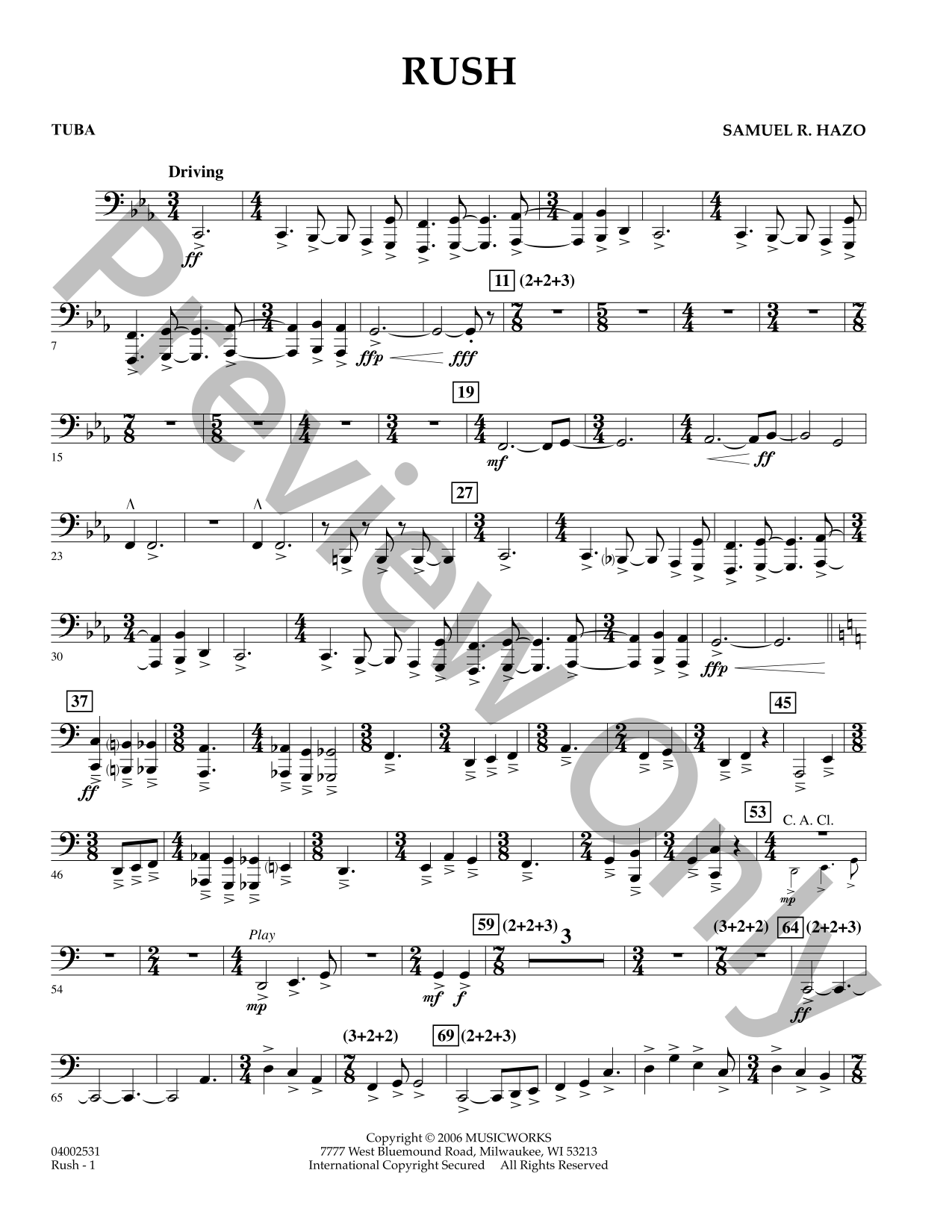 Rush Concert Band Sheet Music | J.W. Pepper