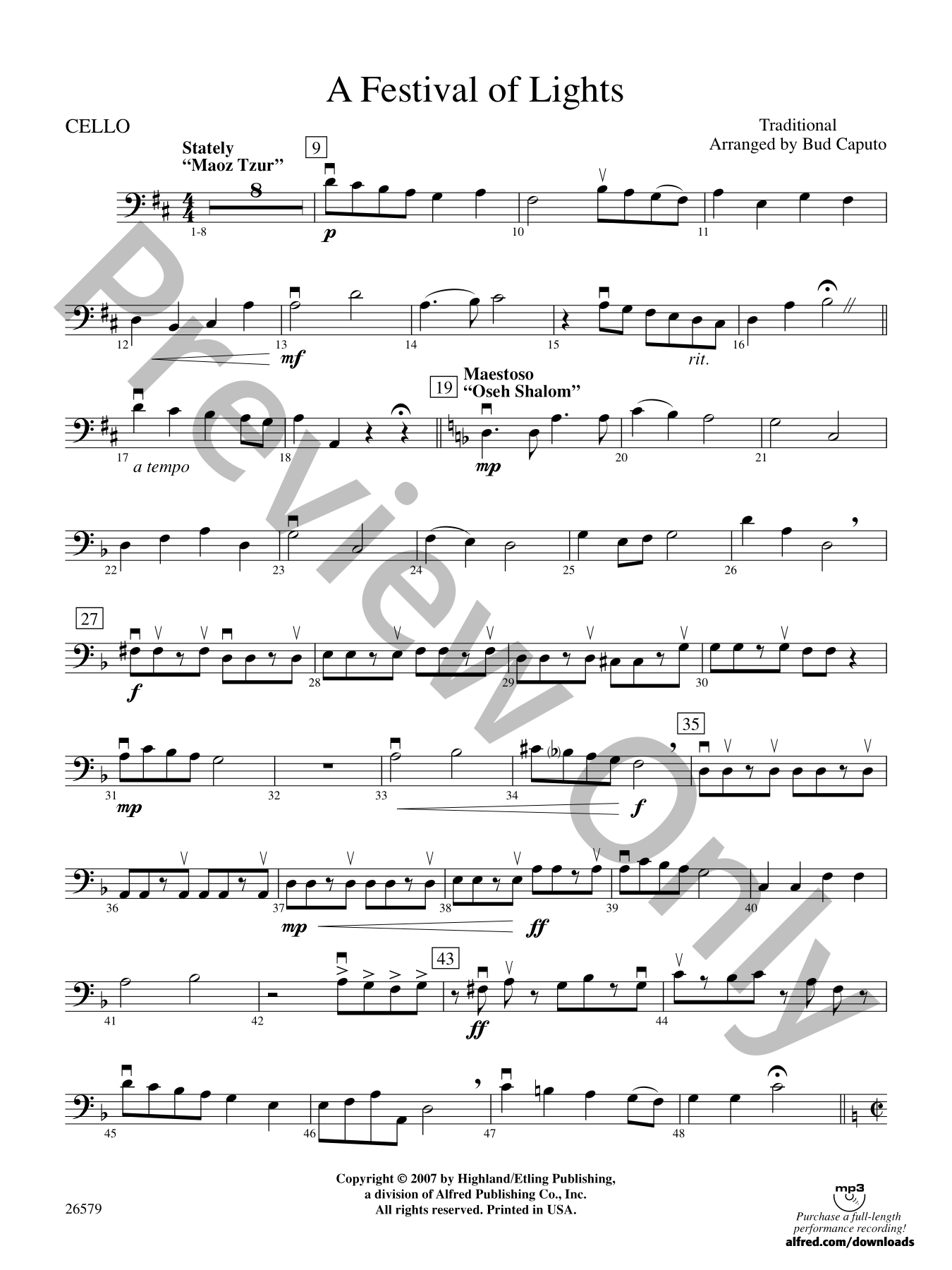 A Festival of Lights Orchestra Sheet Music | J.W. Pepper