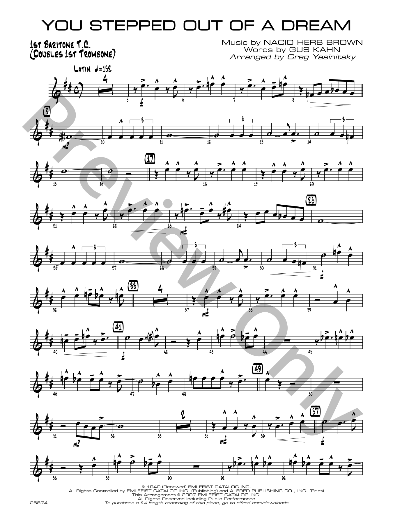 You Stepped Out of a Dream Jazz Sheet Music | J.W. Pepper