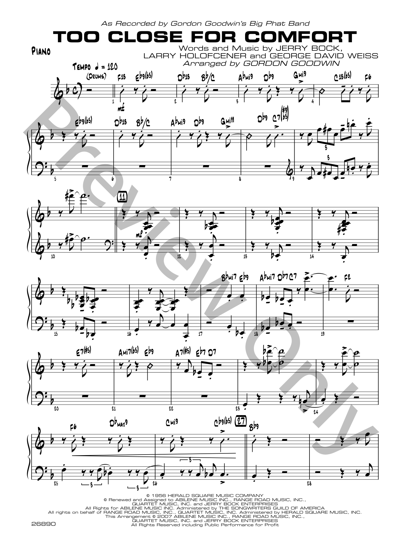 ジェームス.リジィ TO CLOSE FOR COMFORT Too Close for Comfort Jazz Sheet Music | J.W. Pepper