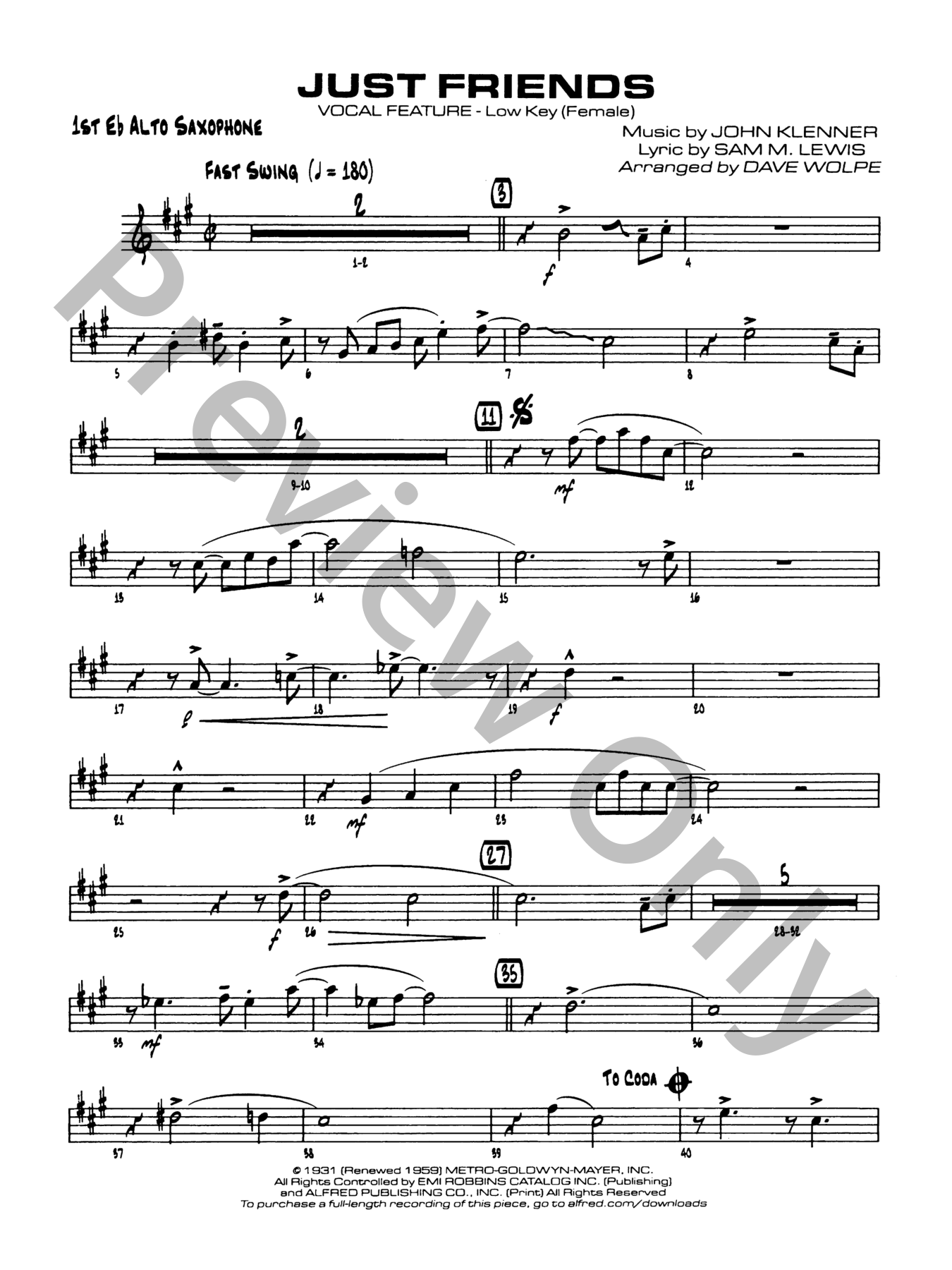 Just Friends Jazz Sheet Music | J.W. Pepper